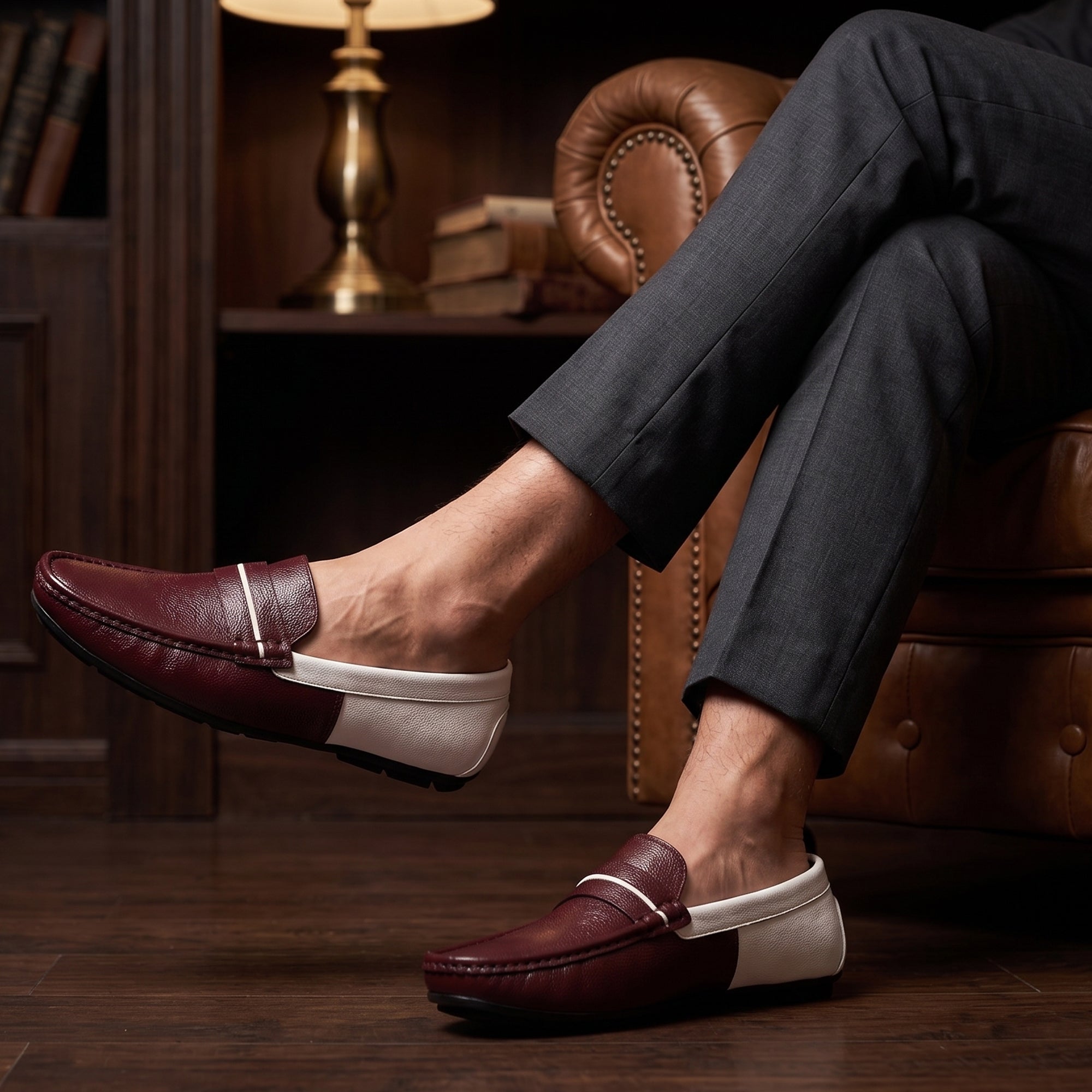 AJANTA Men Stylish Loafers | Synthetic Leather Casual Slip-On Shoes for Daily Wear