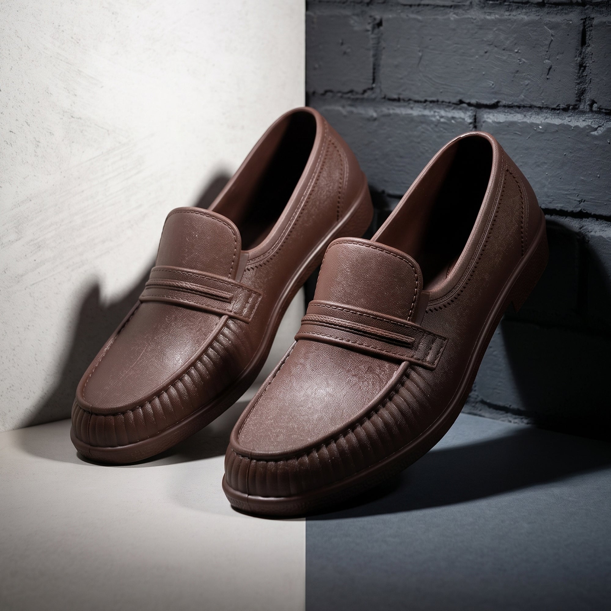 AJANTA Waterproof PVC Loafers Shoes for Men | Lightweight Slip-On Rain Shoes | Casual Monsoon Footwear |  Moccasin Shoes Office, Travel, Driving & Daily Wear Rr
