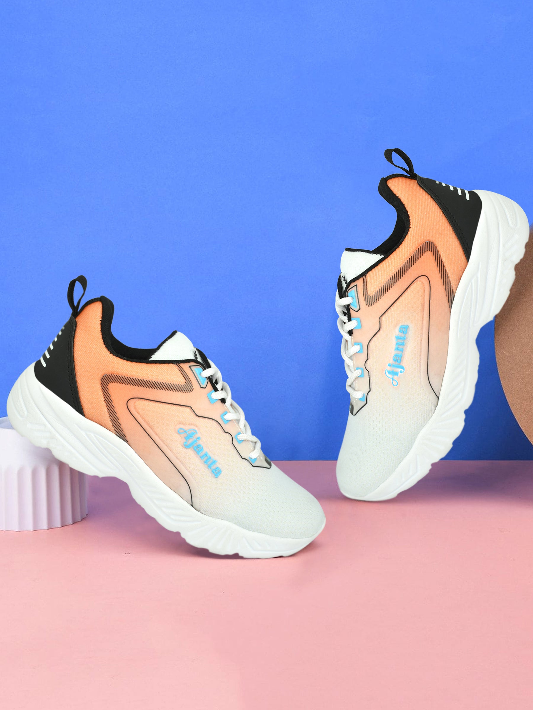 Ajanta Boys Orange Stylish Shoes | Lightweight Long Lasting Sports Shoes |  Mesh Upper with EVA Sole | Sports shoes EK2007