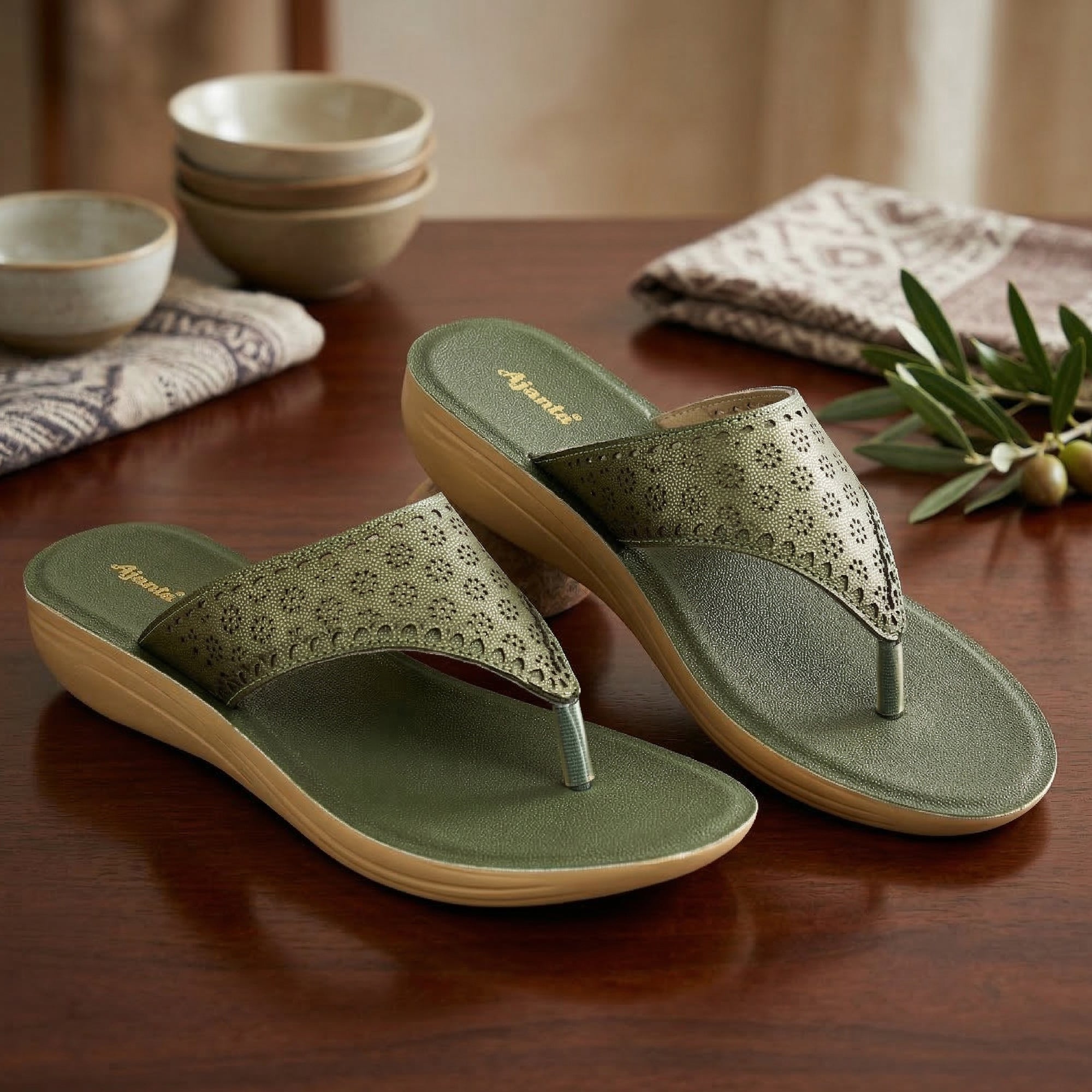 Ajanta Slip On Flat Sandals For Women