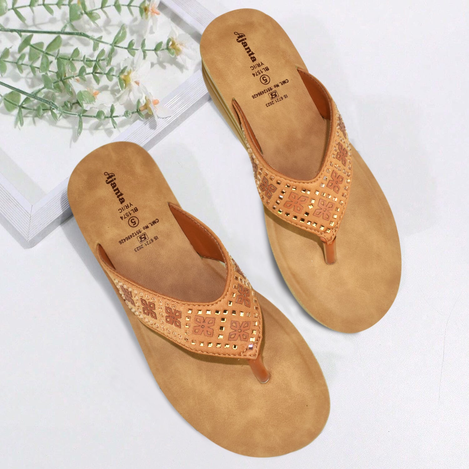 Ajanta Casual Sandal|Flat Sandals For Women|Flats For Daily Use|Comfortable Ladies Chappal-EL1022