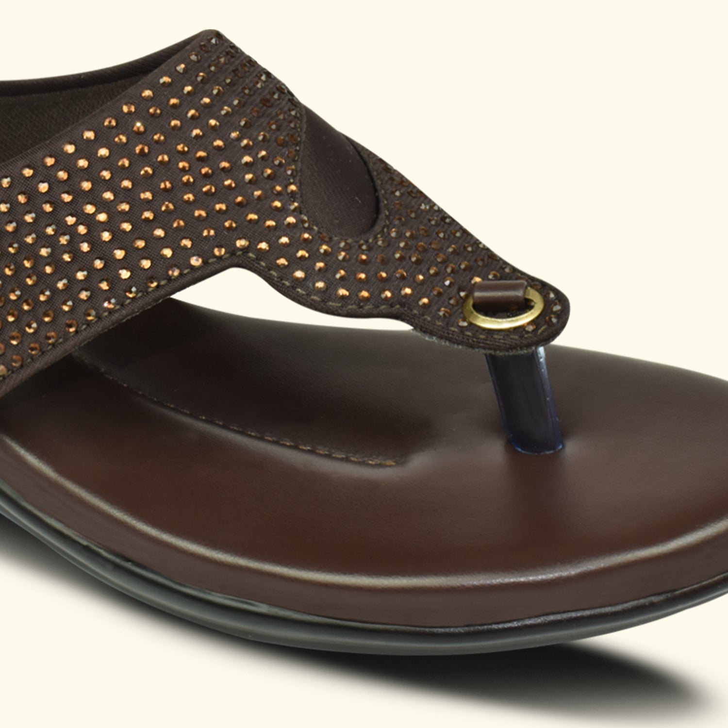AJANTA Women's Brown Flat Sandals | Synthetic Upper | Lightweight EVA Sole | Stylish & Comfortable Sandal EL1028
