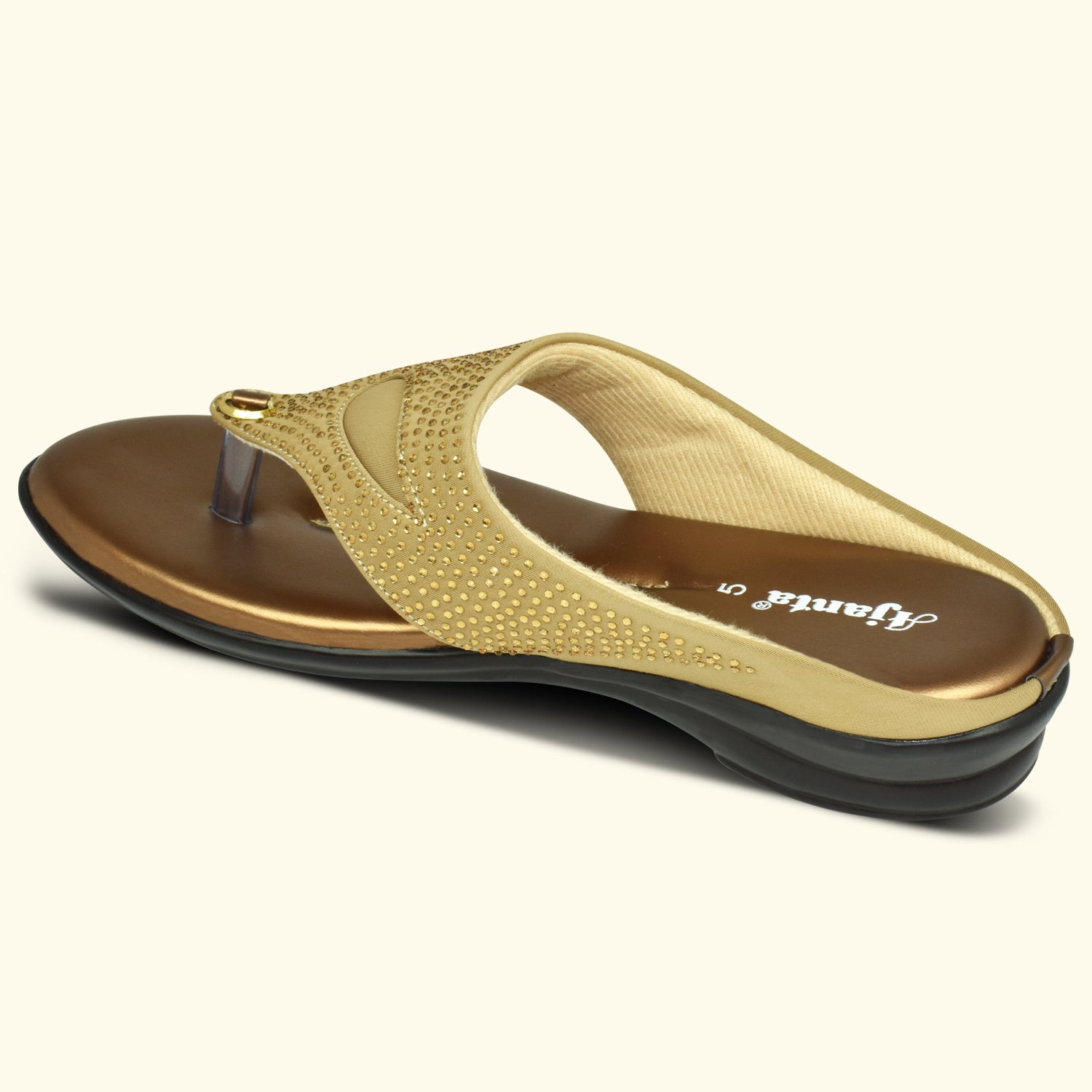 AJANTA Women's Copper Flat Sandals | Stylish Synthetic Upper | Lightweight EVA Sole | Comfortable Everyday Wear Sandal EL1029