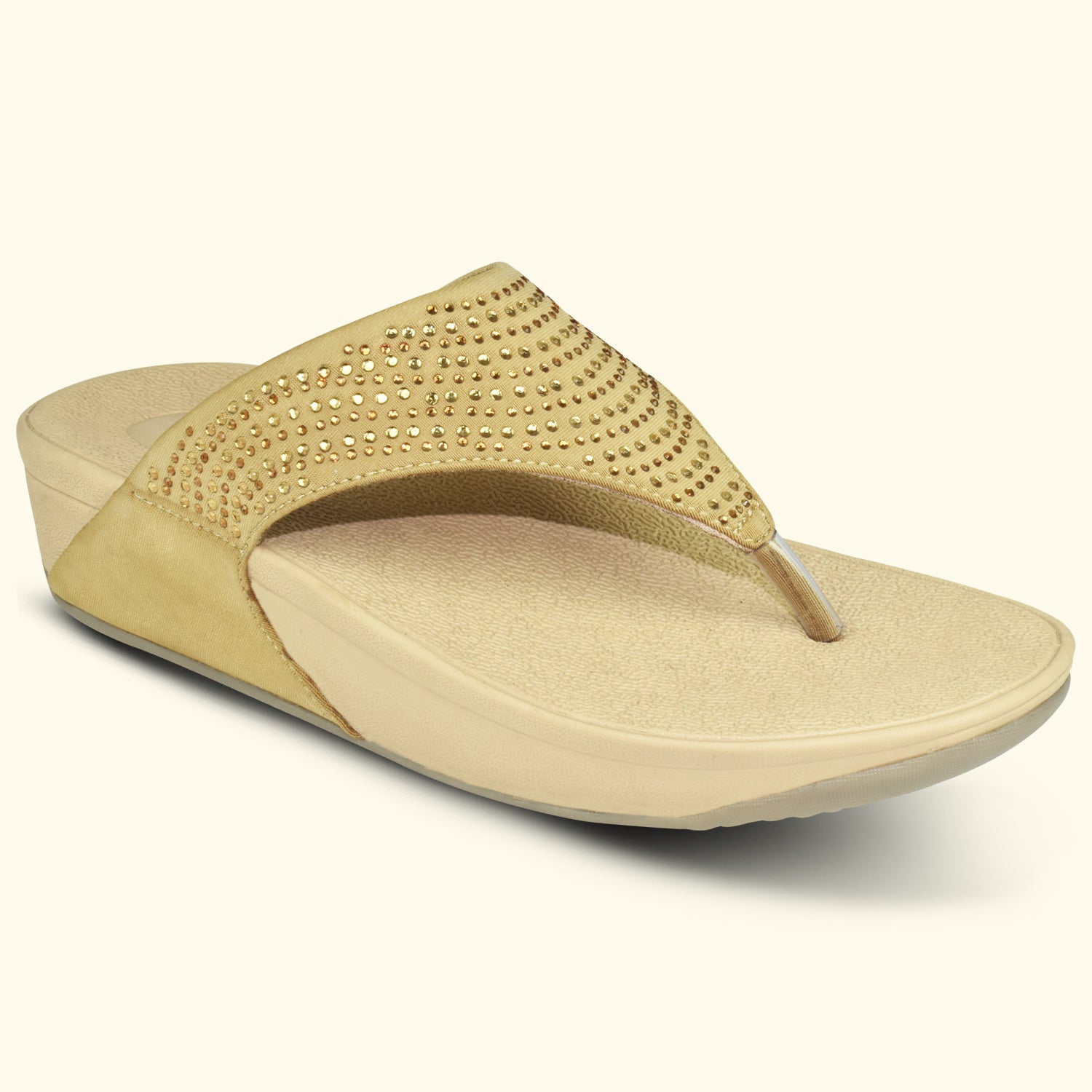 AJANTA Women's Beige Flat Sandals | Soft EVA Insole | Durable Synthetic Outer Material | Comfortable Sandal EL1031
