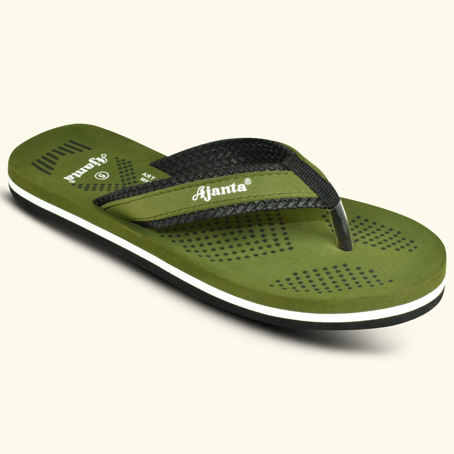 Ajanta Women's Green Slip-On Outdoor Slippers | Lightweight EVA Sole | Durable Synthetic Upper | Comfortable Daily Wear Slippers EL1033