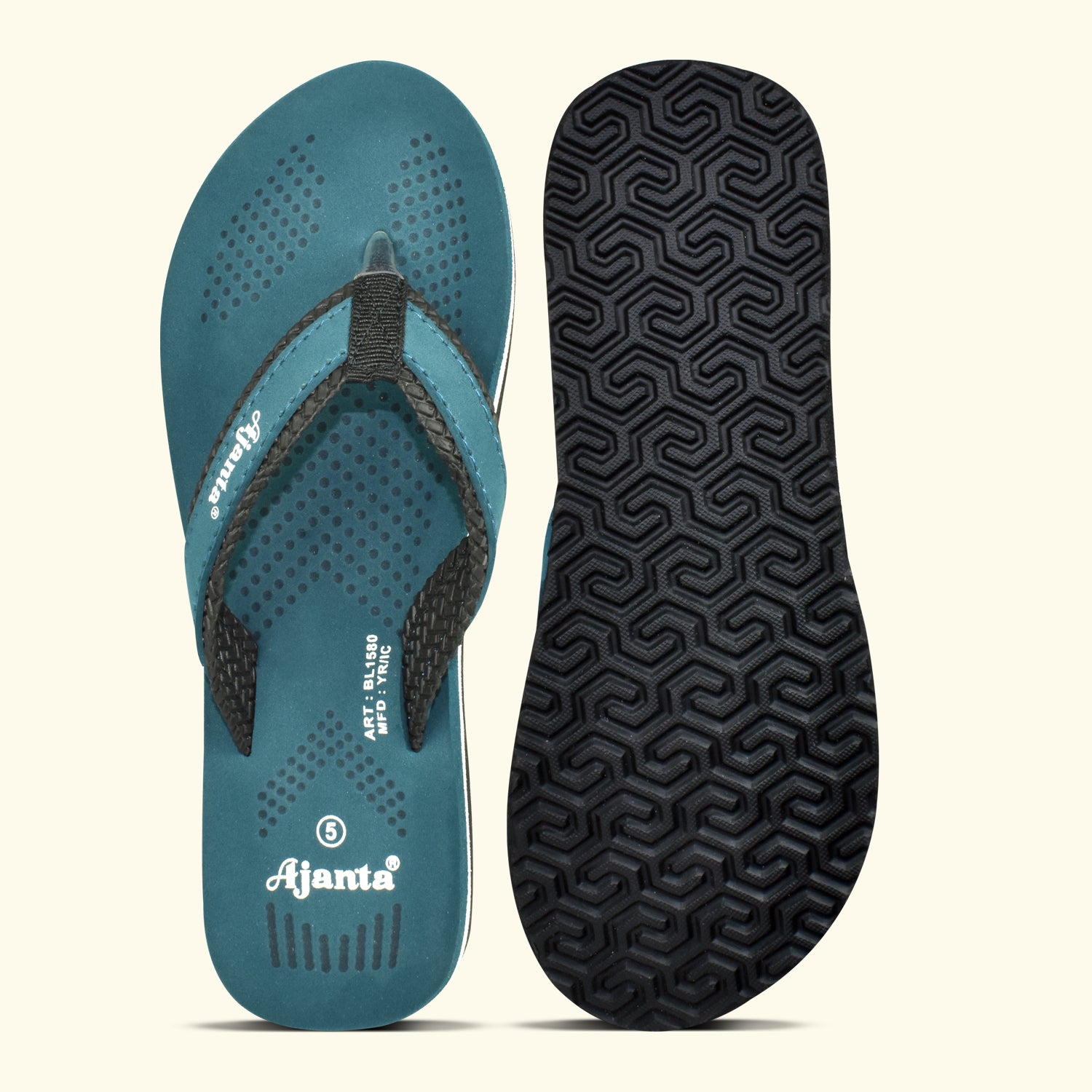 Ajanta Women's Sea Green Slip-On Outdoor Slippers | Lightweight EVA Sole | Durable Synthetic Upper | Everyday Comfort Wear | Slipper EL1034