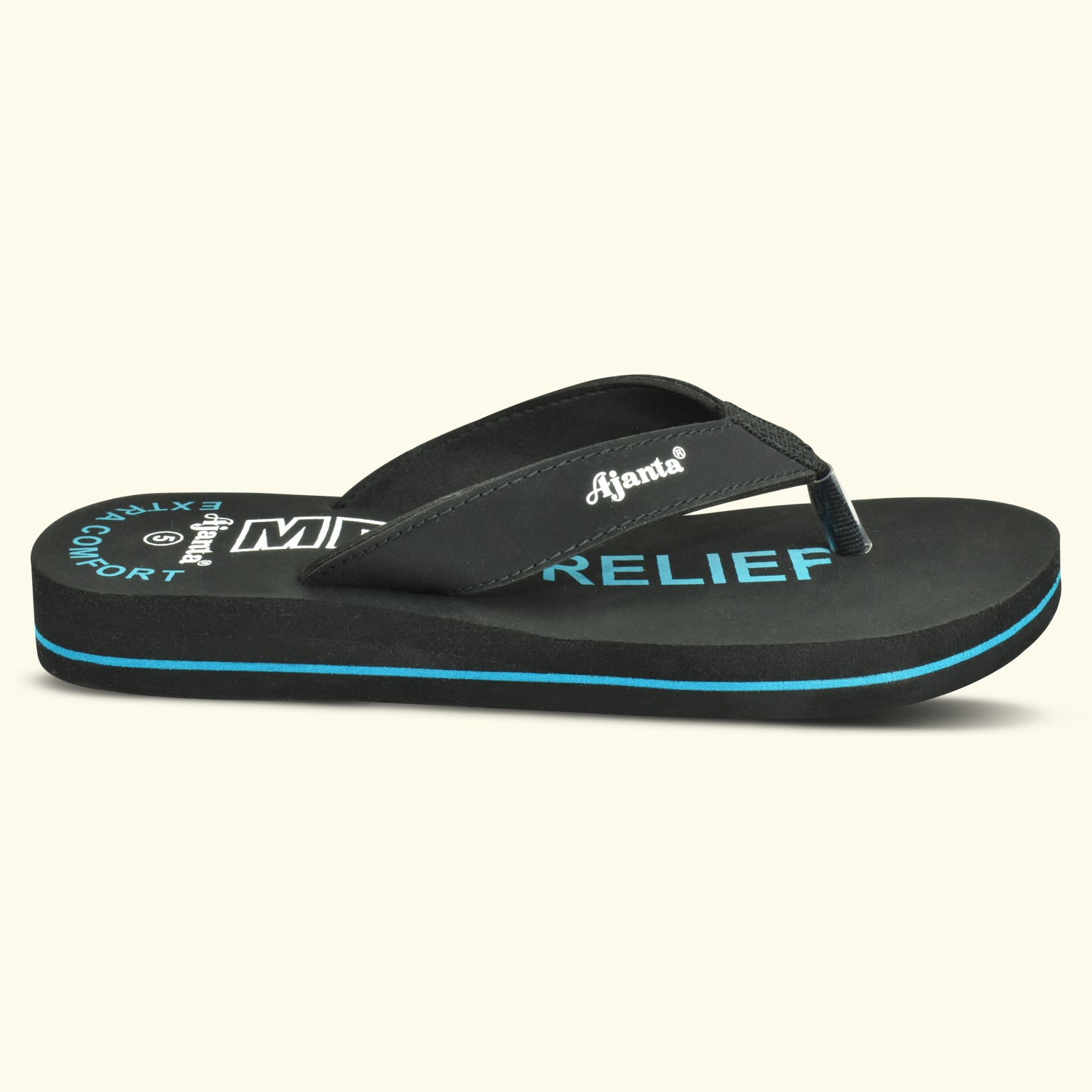 Ajanta Women's Black Slip-On Outdoor Slippers | Lightweight EVA Sole | Durable Synthetic Upper | Everyday Comfort Slippers EL1035