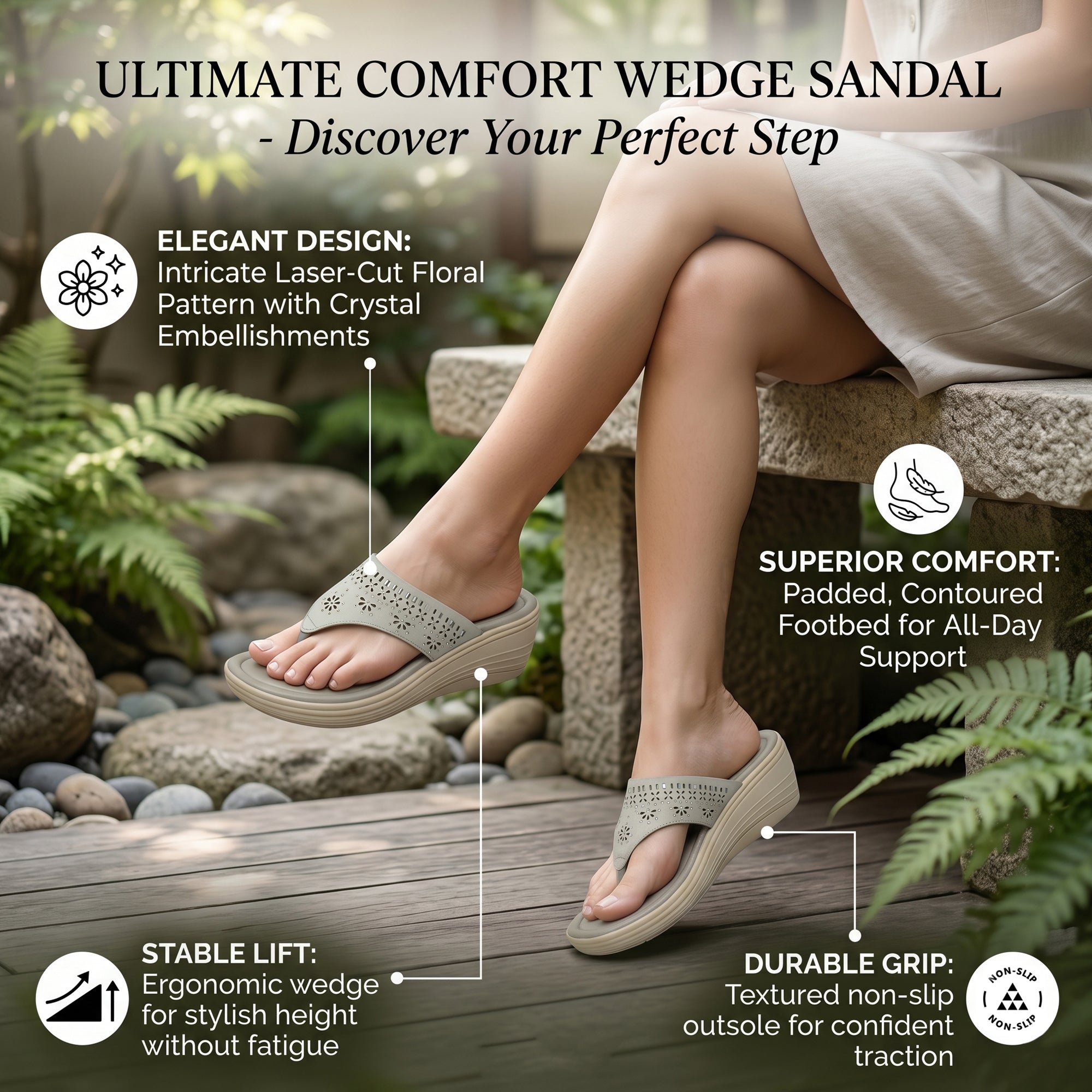 QIARRA by Ajanta Women Stylish Wedge Sandals