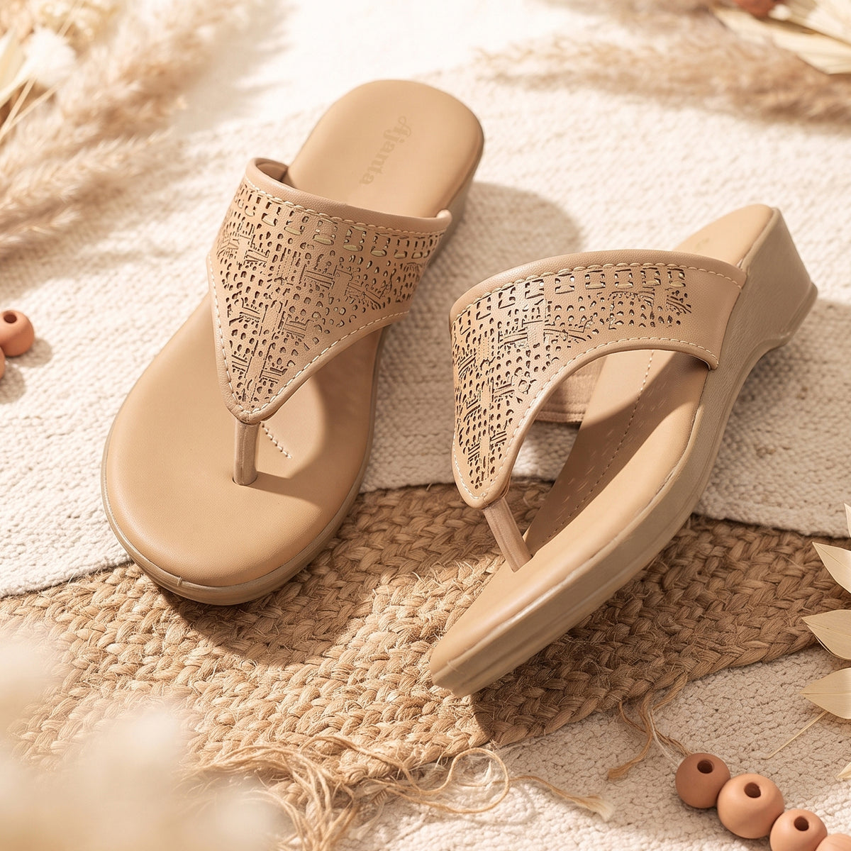 AJANTA Stylish Embellished Comfort Sandals For Woman | Lightweight Daily Wear Slip-On Flats for Women & Girls | Comfortable Casual Fashion Footwear For Office, Special Occasion, Wedding Party & Outing