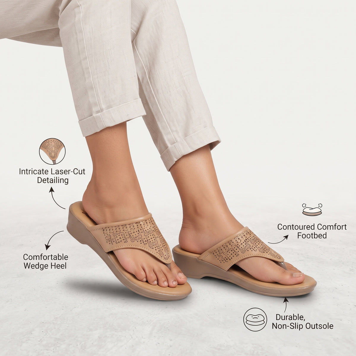 AJANTA Stylish Embellished Comfort Sandals For Woman | Lightweight Daily Wear Slip-On Flats for Women & Girls | Comfortable Casual Fashion Footwear For Office, Special Occasion, Wedding Party & Outing