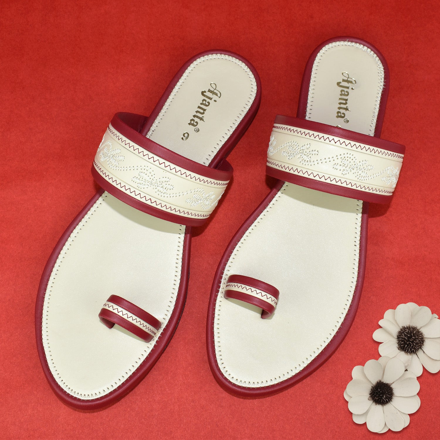Ajanta Women Flat Sandal /  Durable Anti-Skid Sole for Everyday Comfort / Slip-Resistant & Stylish for Daily Use EL2012