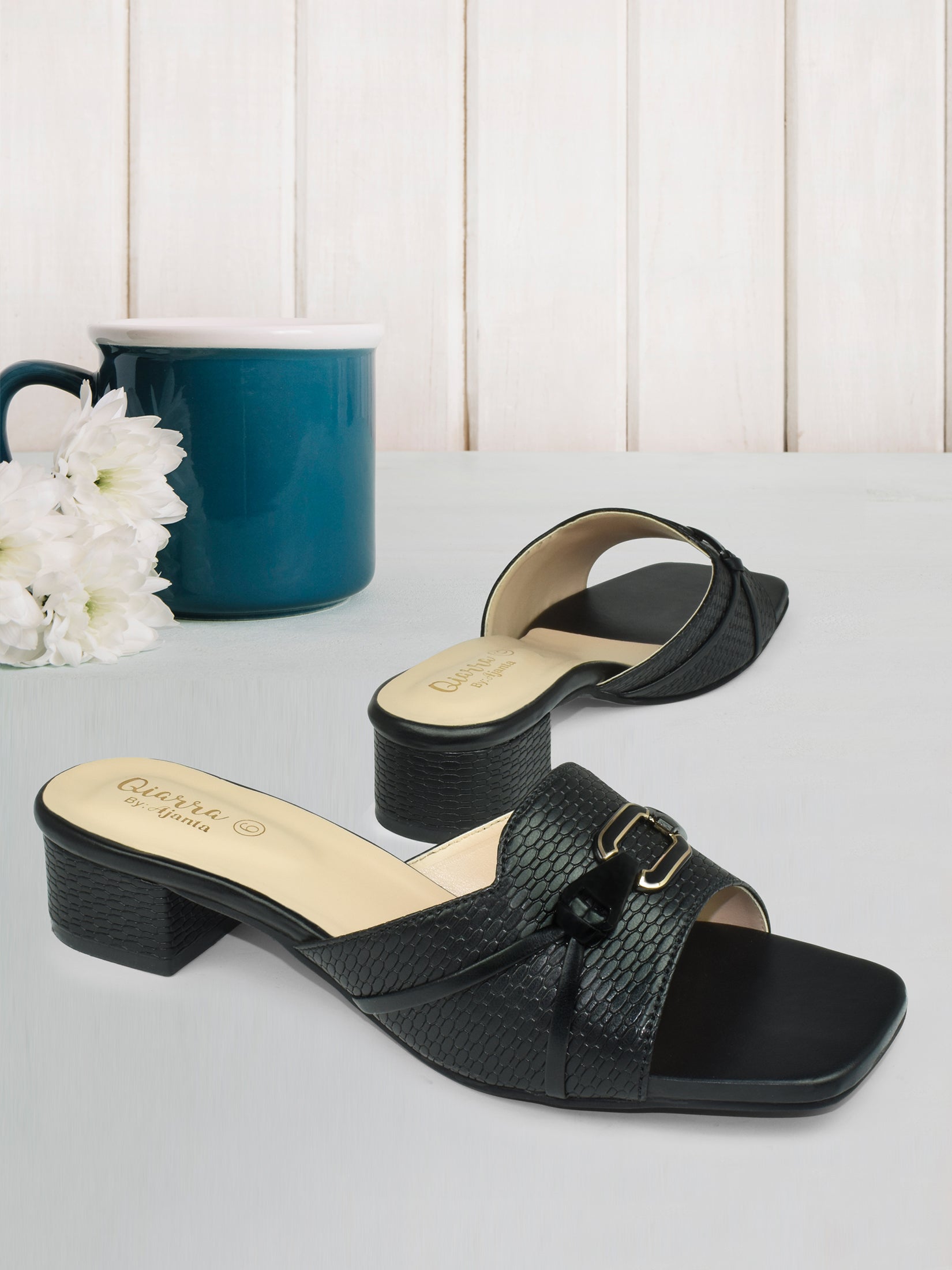 Ajanta Slip On Sandal for women / Perfect for Casual, Office & Occasion Wear / Comfortable Slip-On Heel Sandals EL3012