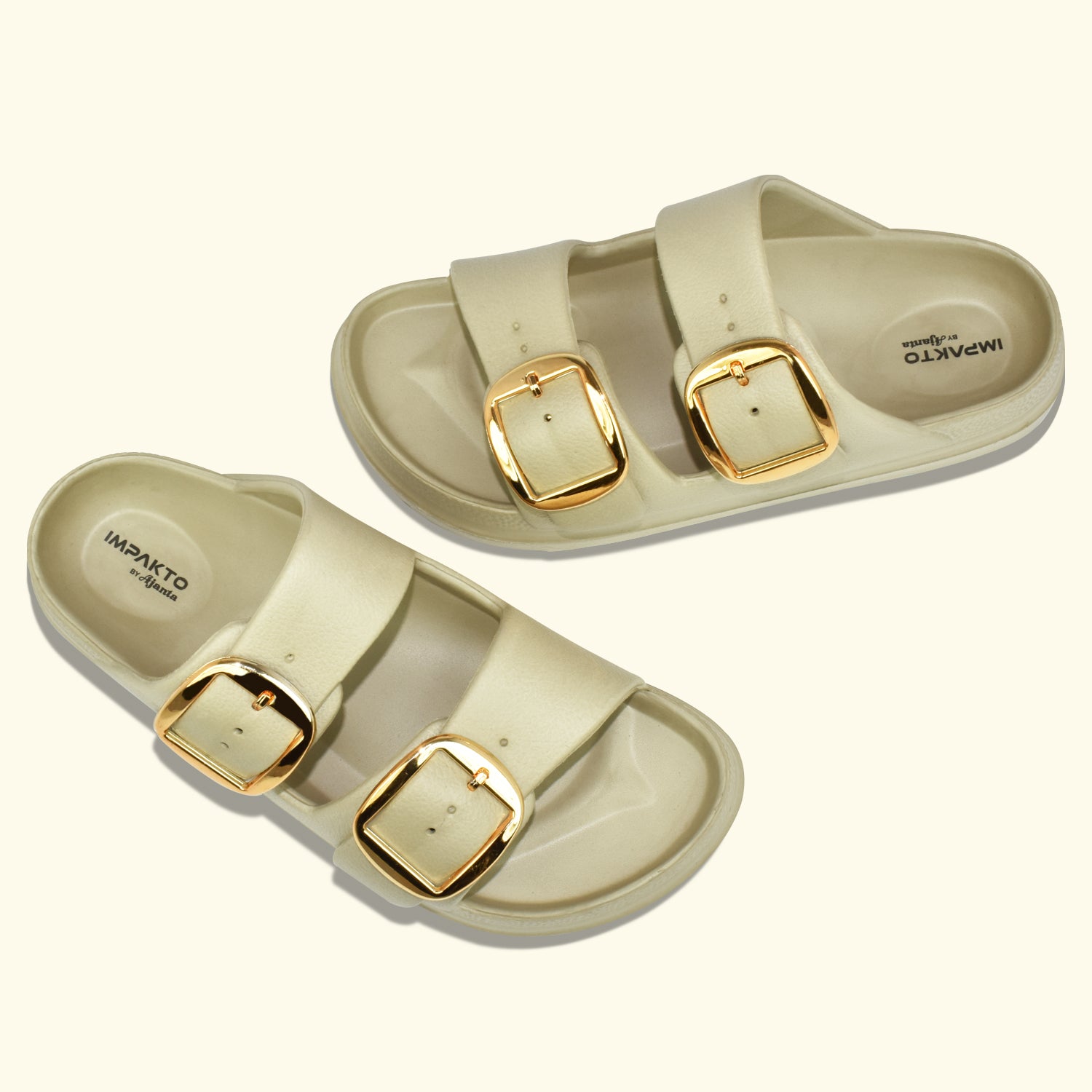 AJANTA Waterproof Women's Classic Cushion Sliders with Adjustable Buckle Strap EL3022