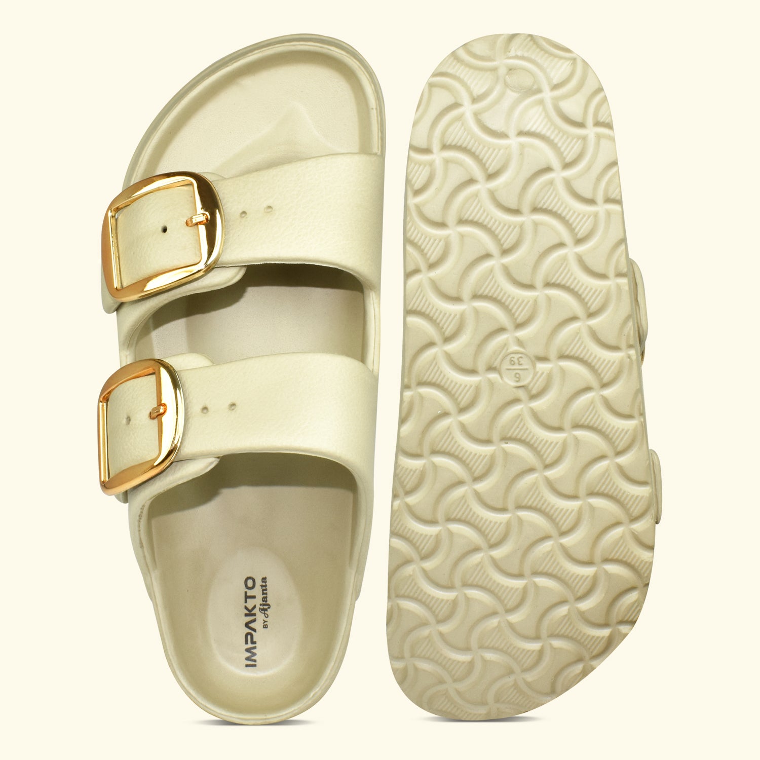 AJANTA Waterproof Women's Classic Cushion Sliders with Adjustable Buckle Strap EL3022