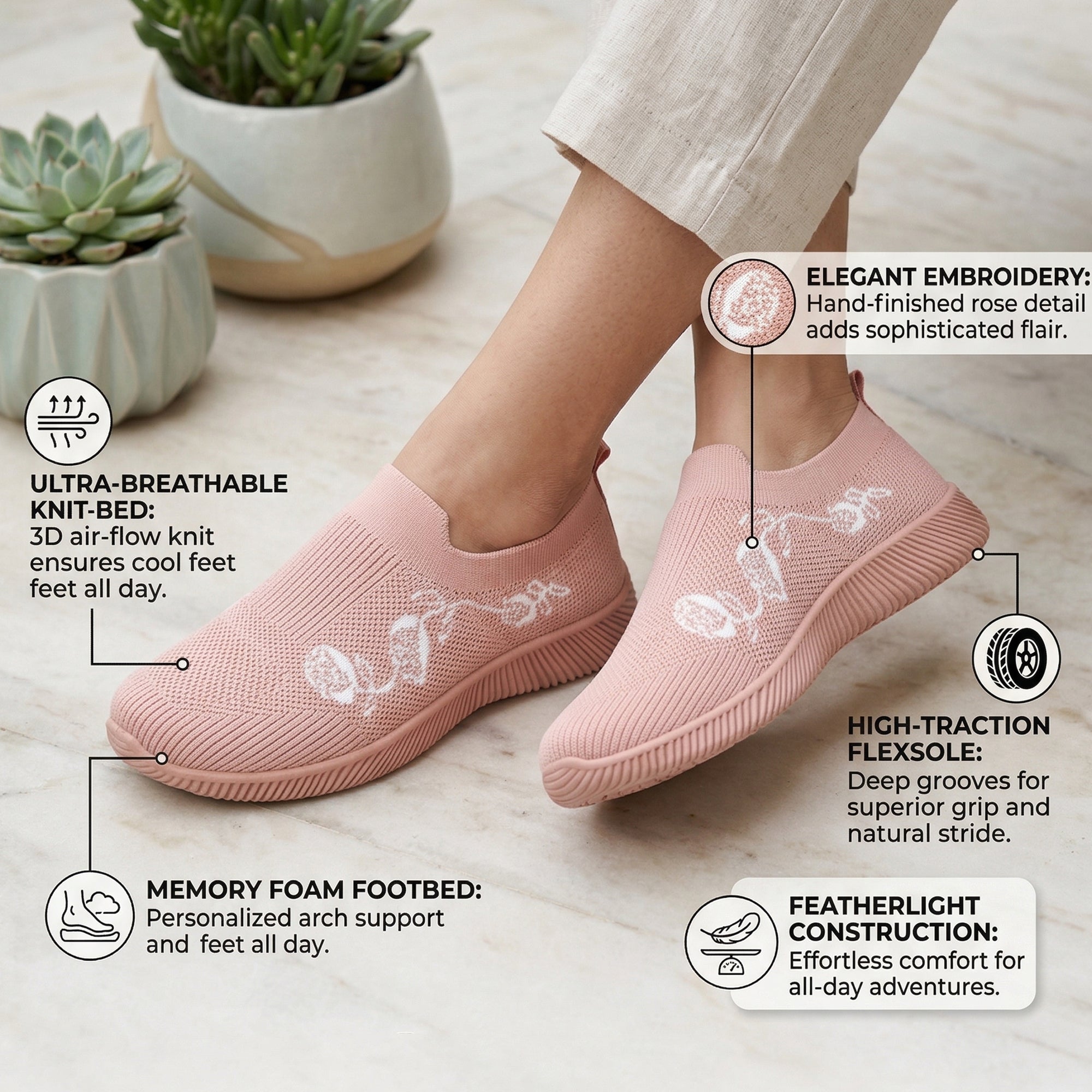 Ajanta Women’s Slip On Casual Sneakers