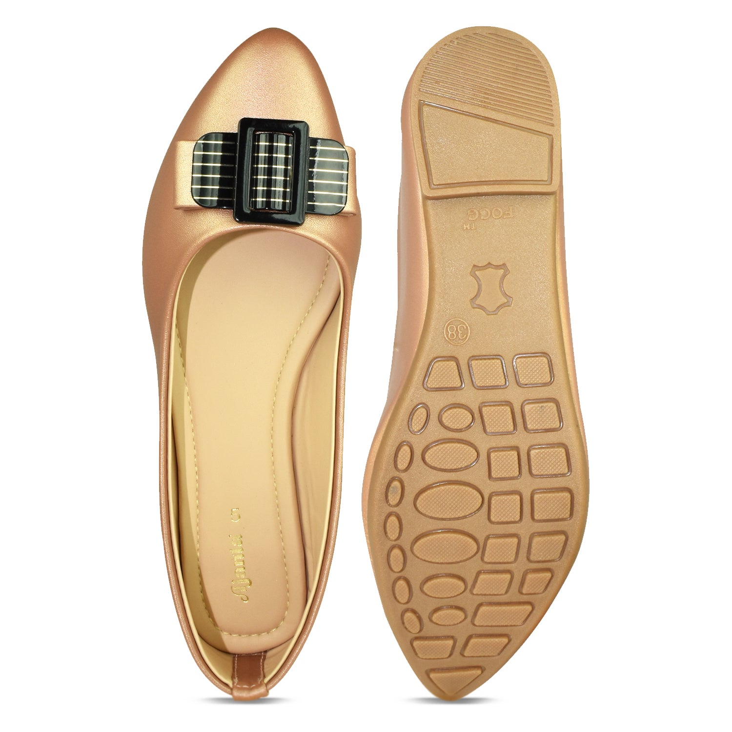 Ajanta Women's Gold Bellies | Elegant Synthetic Outer | Stylish & Comfortable Footwear for Daily and Party Wear Bellies EL5029