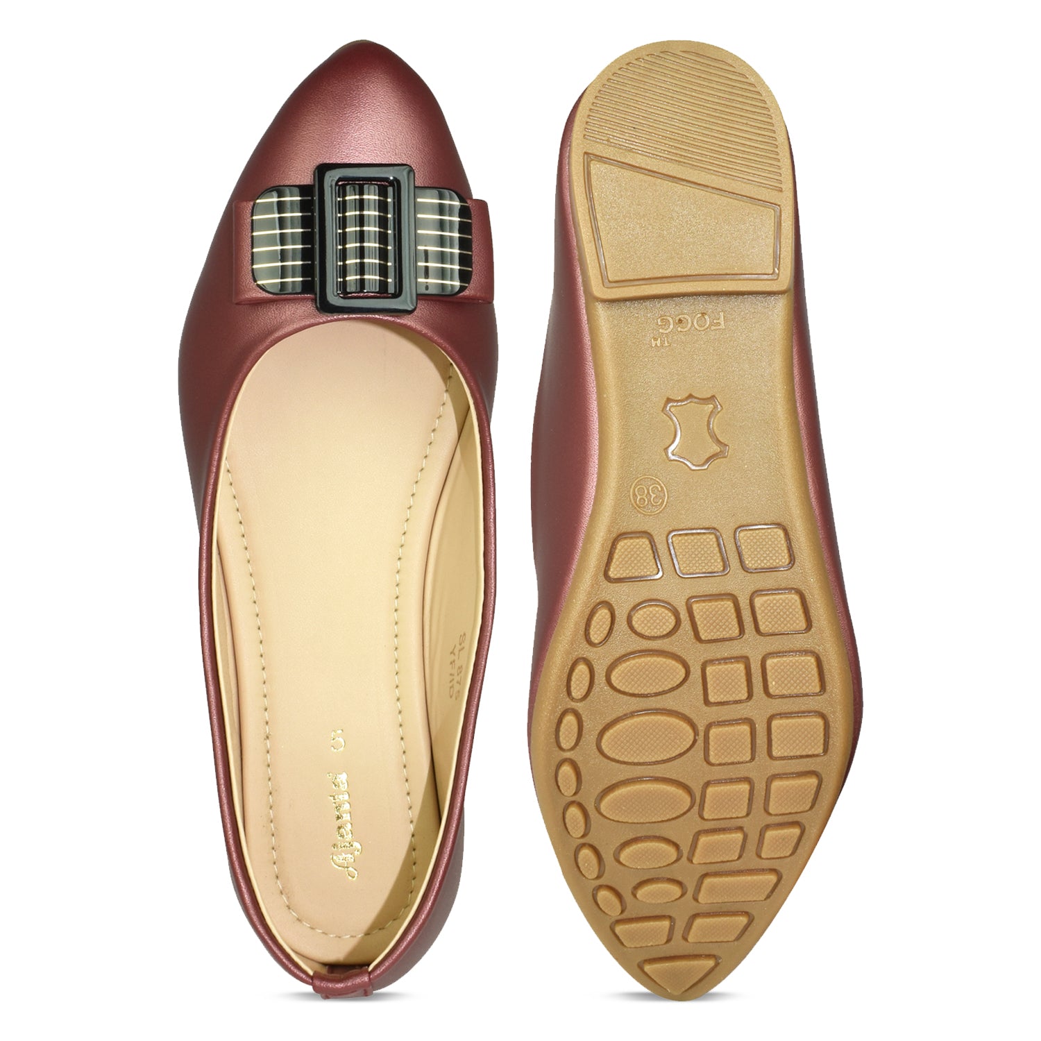 Ajanta Women's Maroon Bellies | Elegant Synthetic Outer Material | Comfortable & Stylish Bellies EL5030