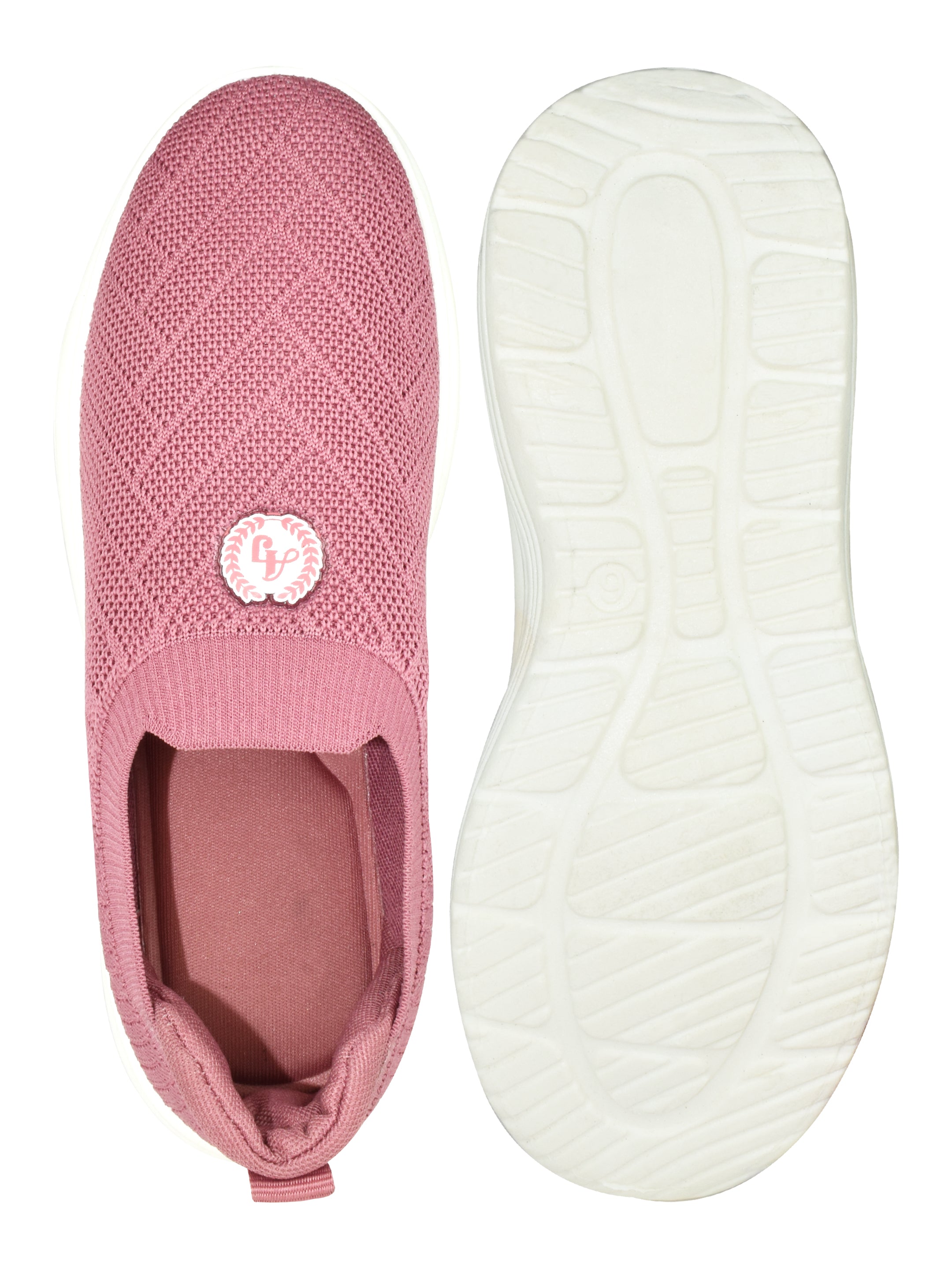 Ajanta Women's Pink Slip-On Casual Shoes | Breathable Mesh Upper | Durable PVC Sole | Lightweight Shoes| Slip on shoes EL5036