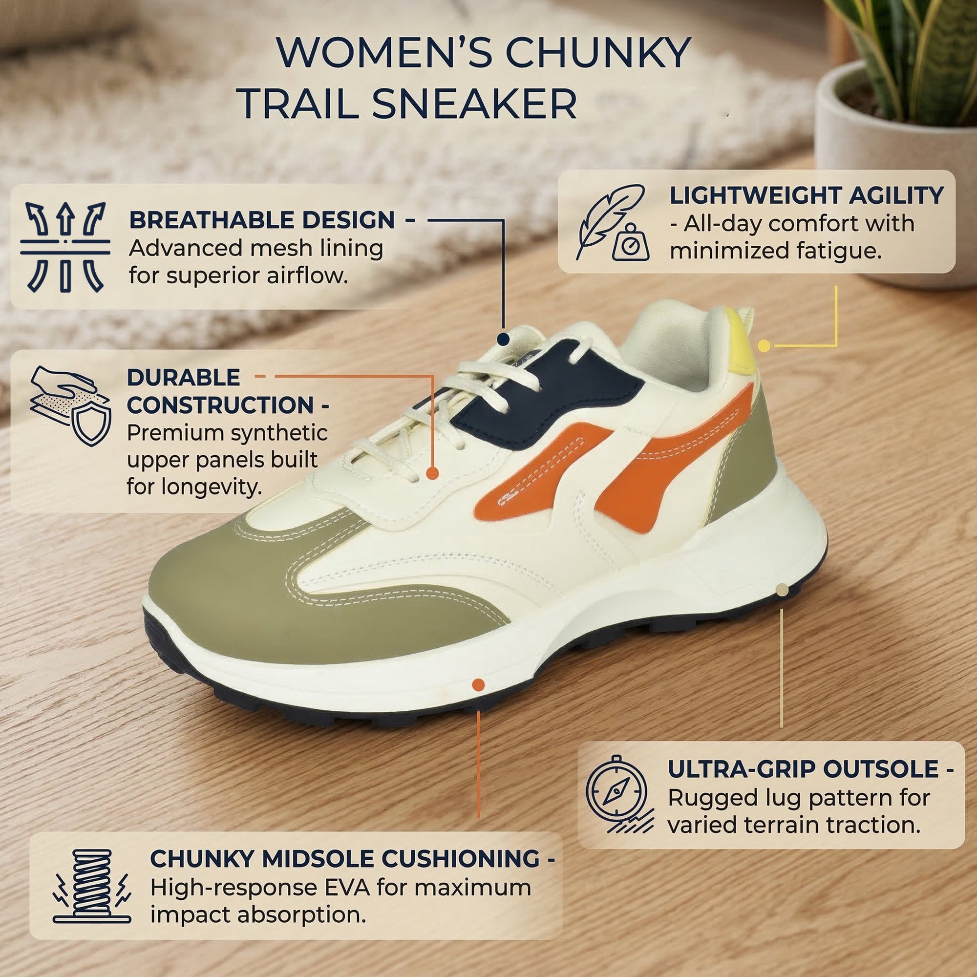 Ajanta Women’s Trendy Chunky Sneakers