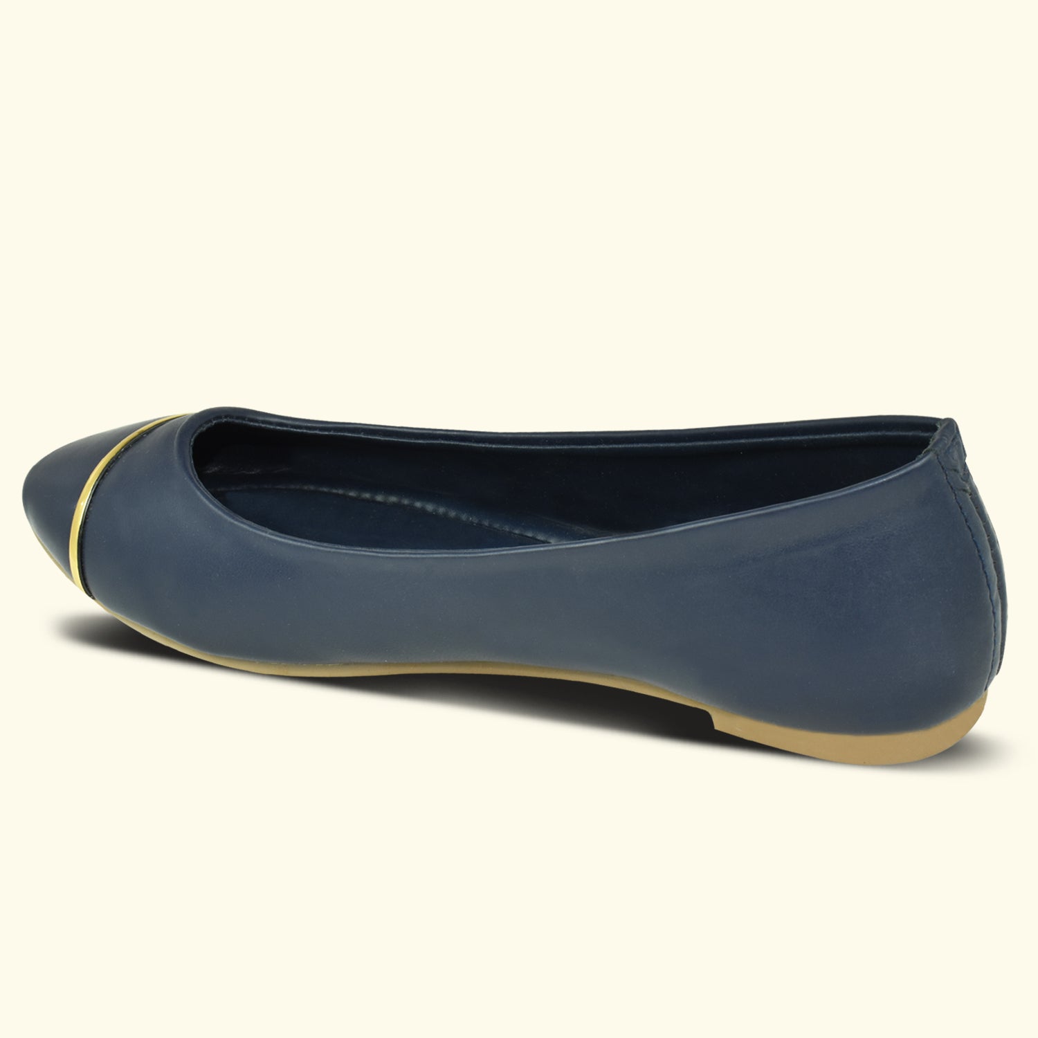 Ajanta Women Navy Striped Upper Pointed Toe Bellies EL5049