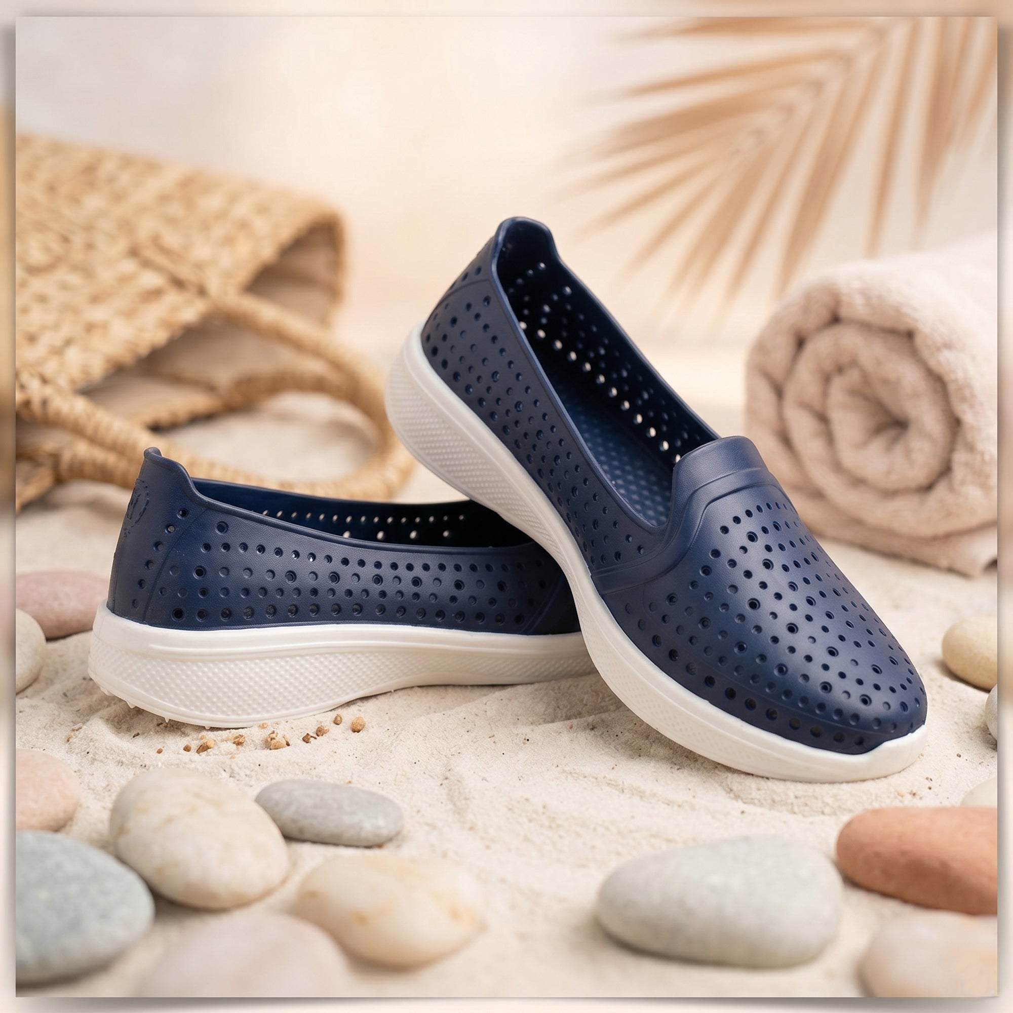 AJANTA Women PVC Molded Casual Shoes | Lightweight Comfortable Slip-On Daily Wear Footwear (Cream)