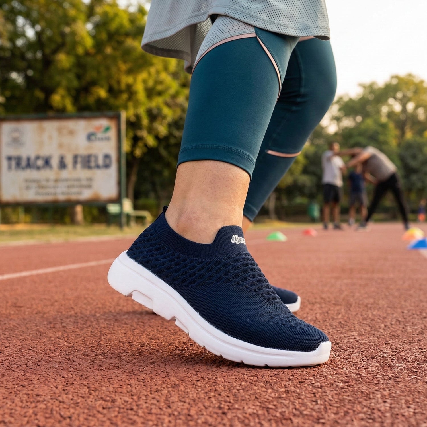 Ajanta Men's Navy Slip-On Sports Shoes