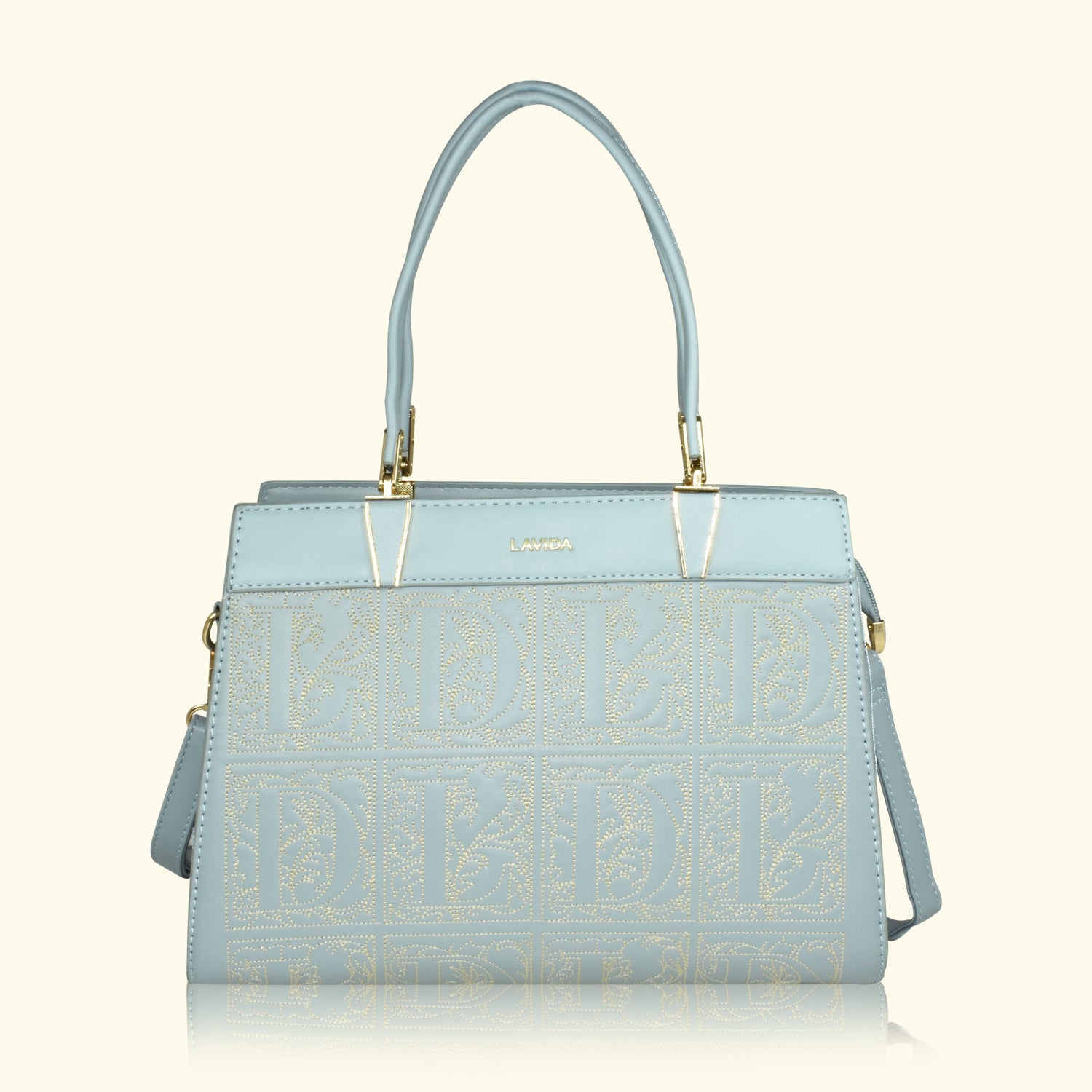 QIARRA by Ajanta Blue Synthetic Handbag for Women | 2 Compartments | Detachable Sling Strap | Stylish Daily Use Bag-VB8018