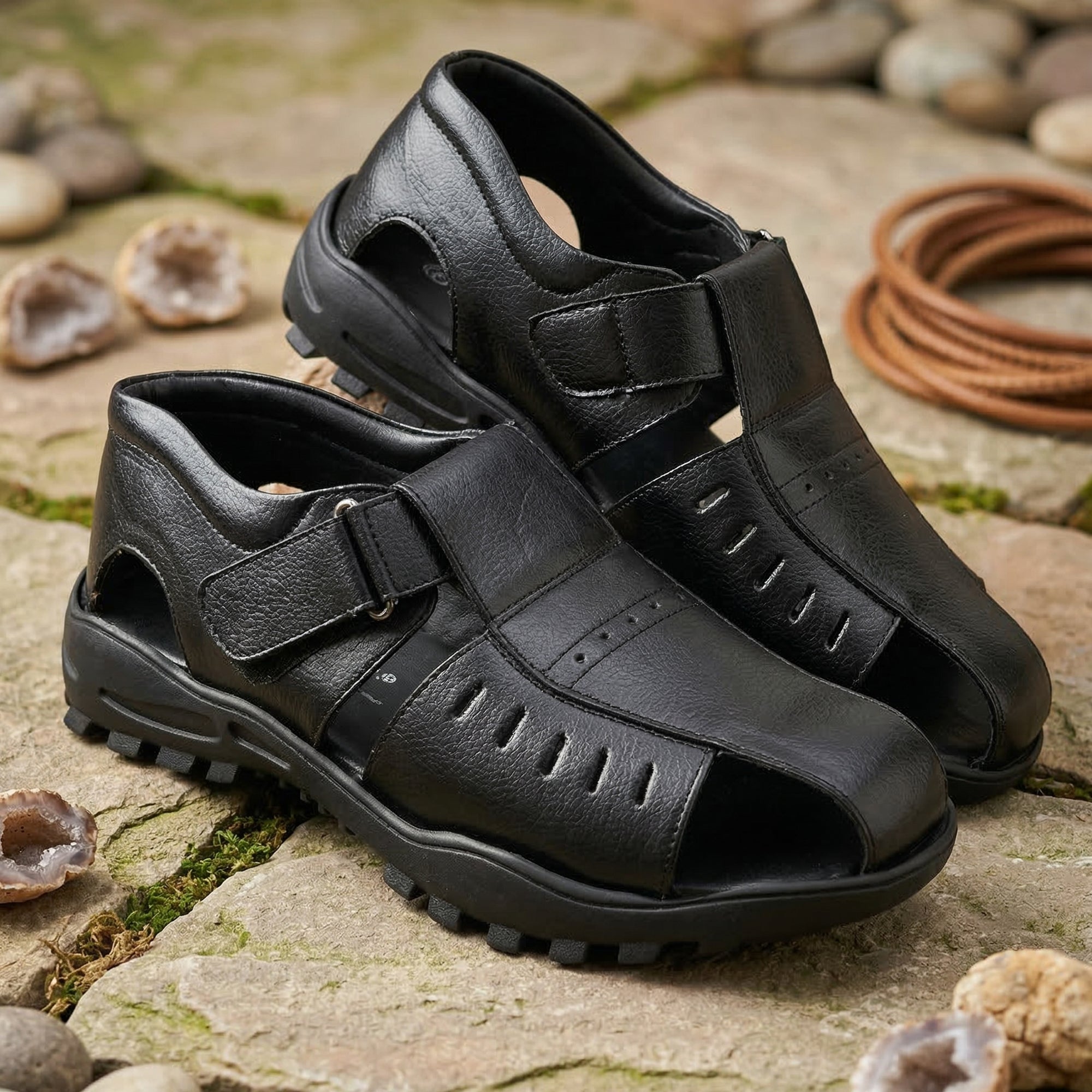 Ajanta Men’s Slip-On Roman Outdoor Sandals for Daily Wear