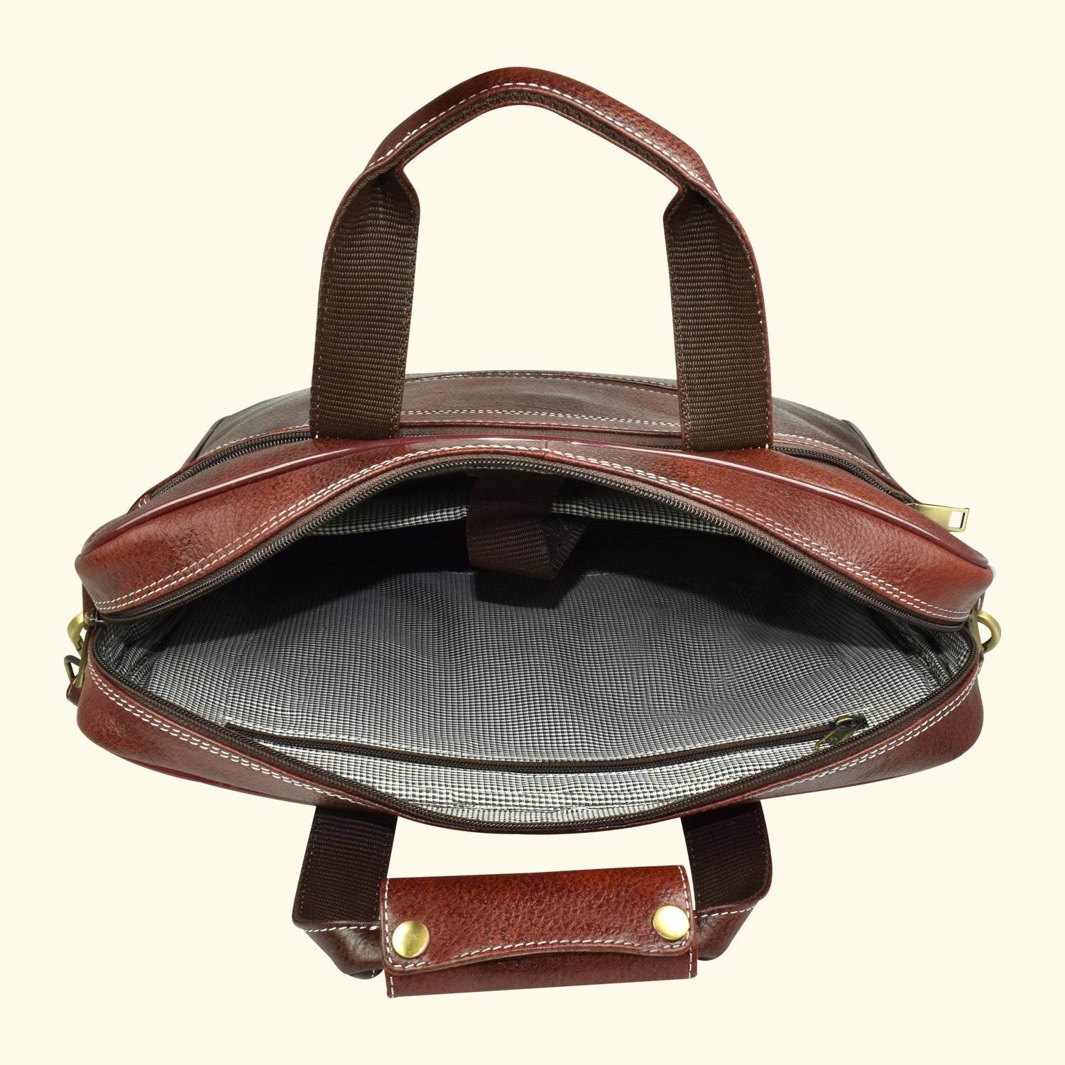 AJANTA 15.4-Inch Premium Leather Laptop Messenger Bag, Durable Office Briefcase with Adjustable Shoulder Strap for Men JB5004