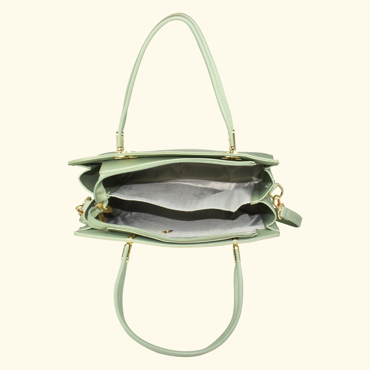 QIARRA by Ajanta Green Synthetic Handbag for Women | 2 Compartments | Detachable Sling Strap | Stylish Daily Use Bag-VB8016