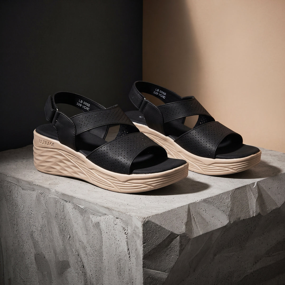 AJANTA Stylish Block Heel Sandals For Women | Open Toe Back Strap Heels with Elastic Strap | Casual Sandals with Ergonomic Arch Support | Soft Cushioned Footbed & Breathable Synthetic Upper for Office, Travel, Party & Wedding FootWear