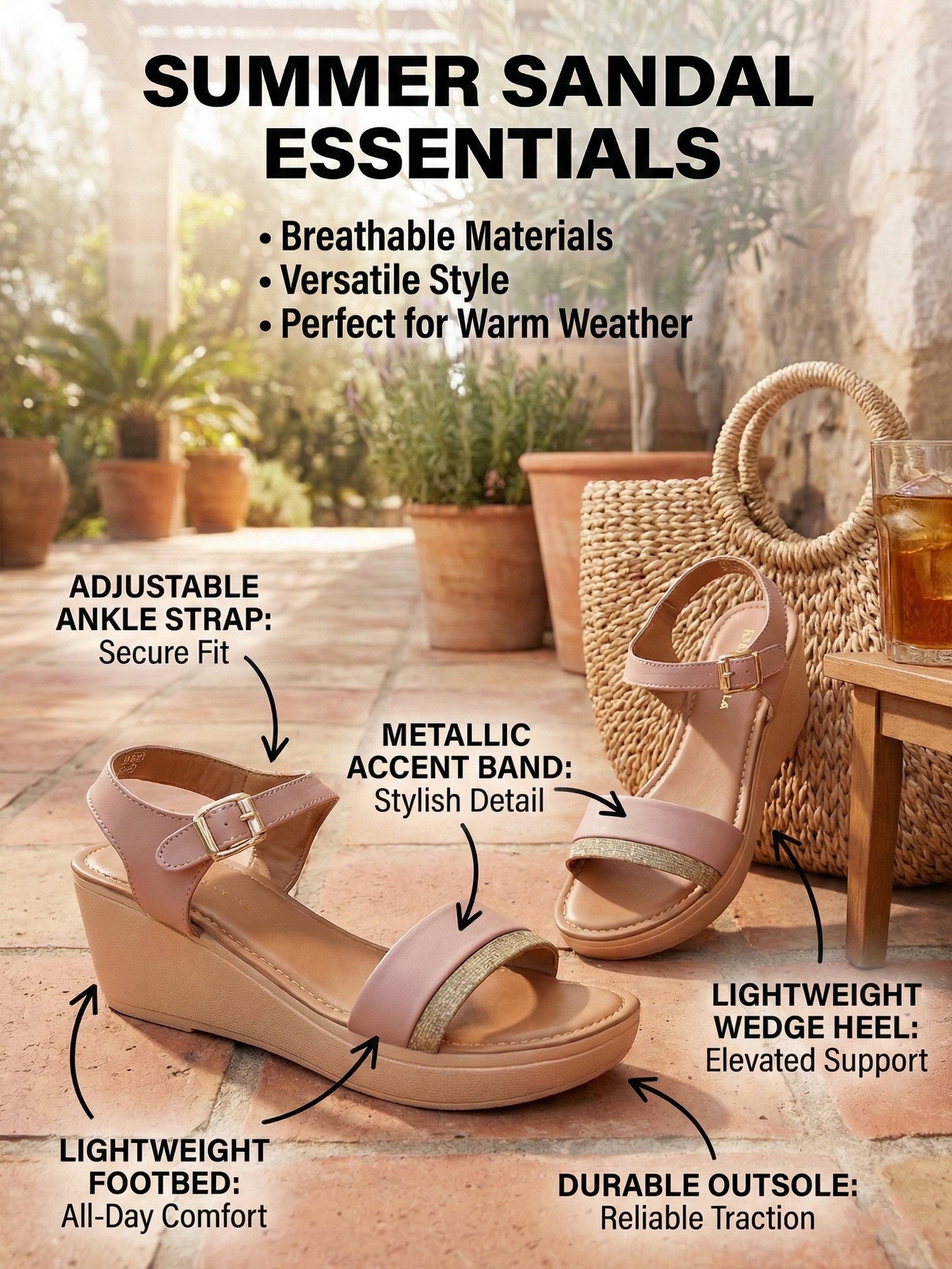 QIARRA by Ajanta Women’s Wedge Sandals