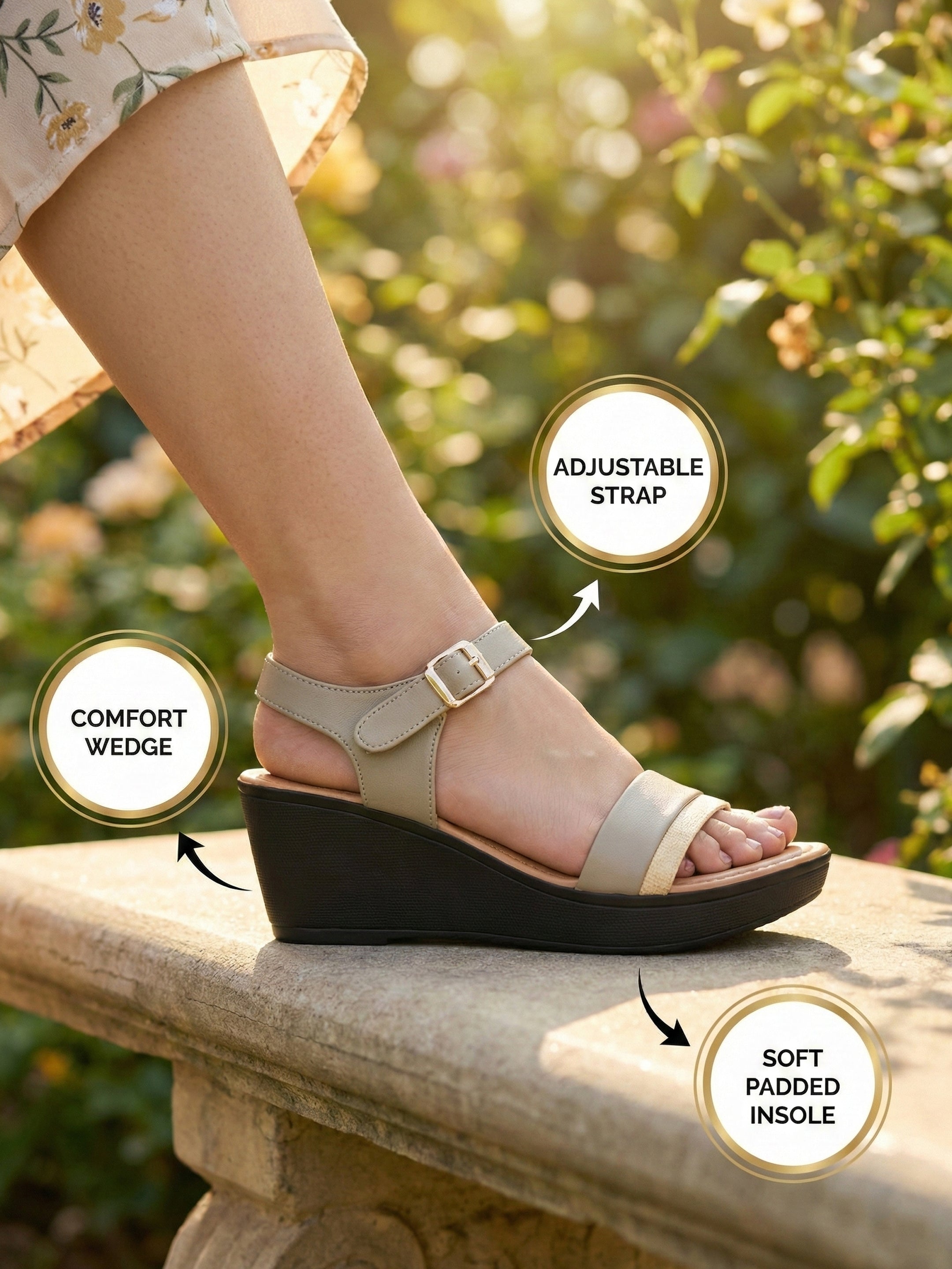 QIARRA by Ajanta Women’s Wedge Sandals