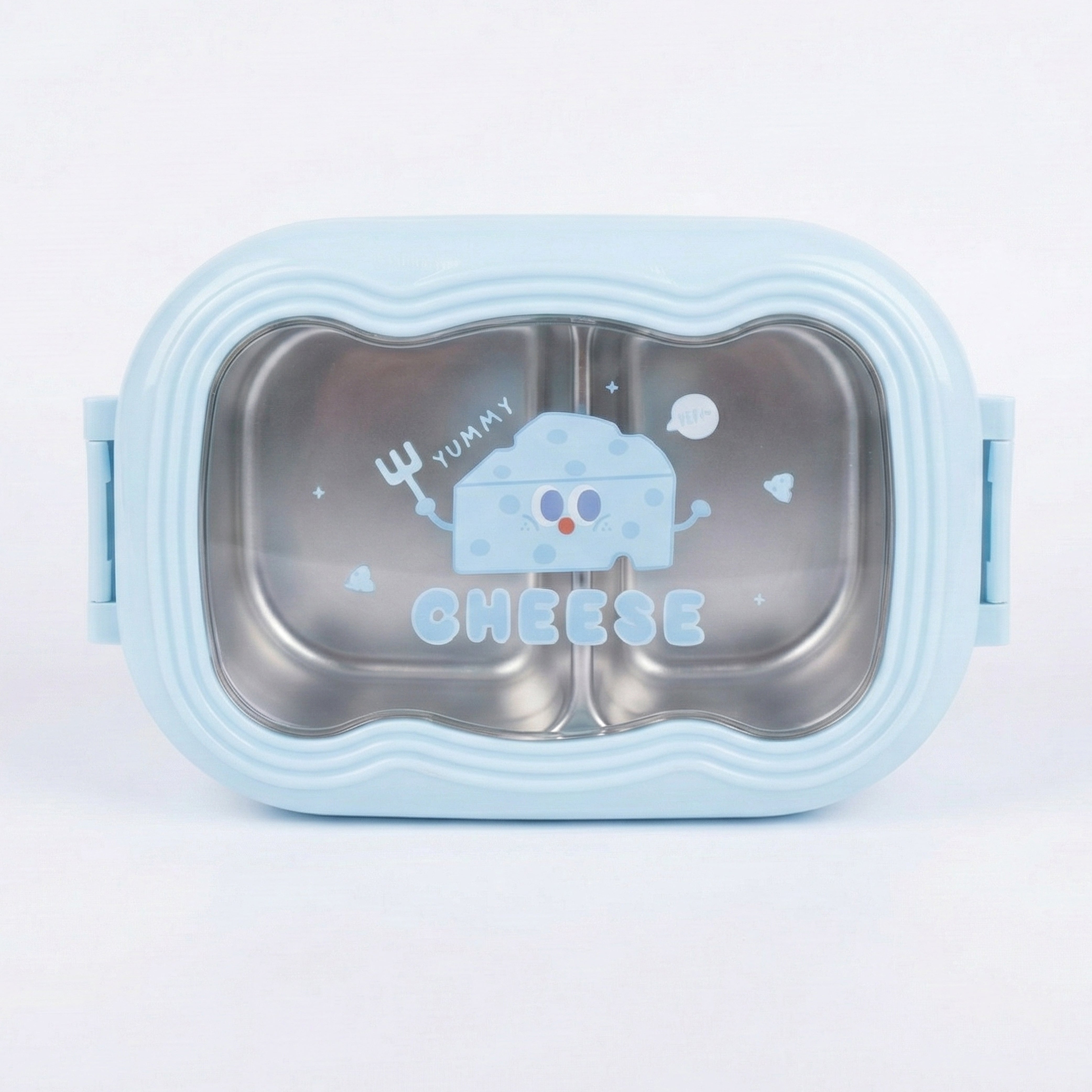 Ajanta BPA-Free Lunch Box with Transparent Lid | 2-Section Food Container with Dual Side Snap Locks