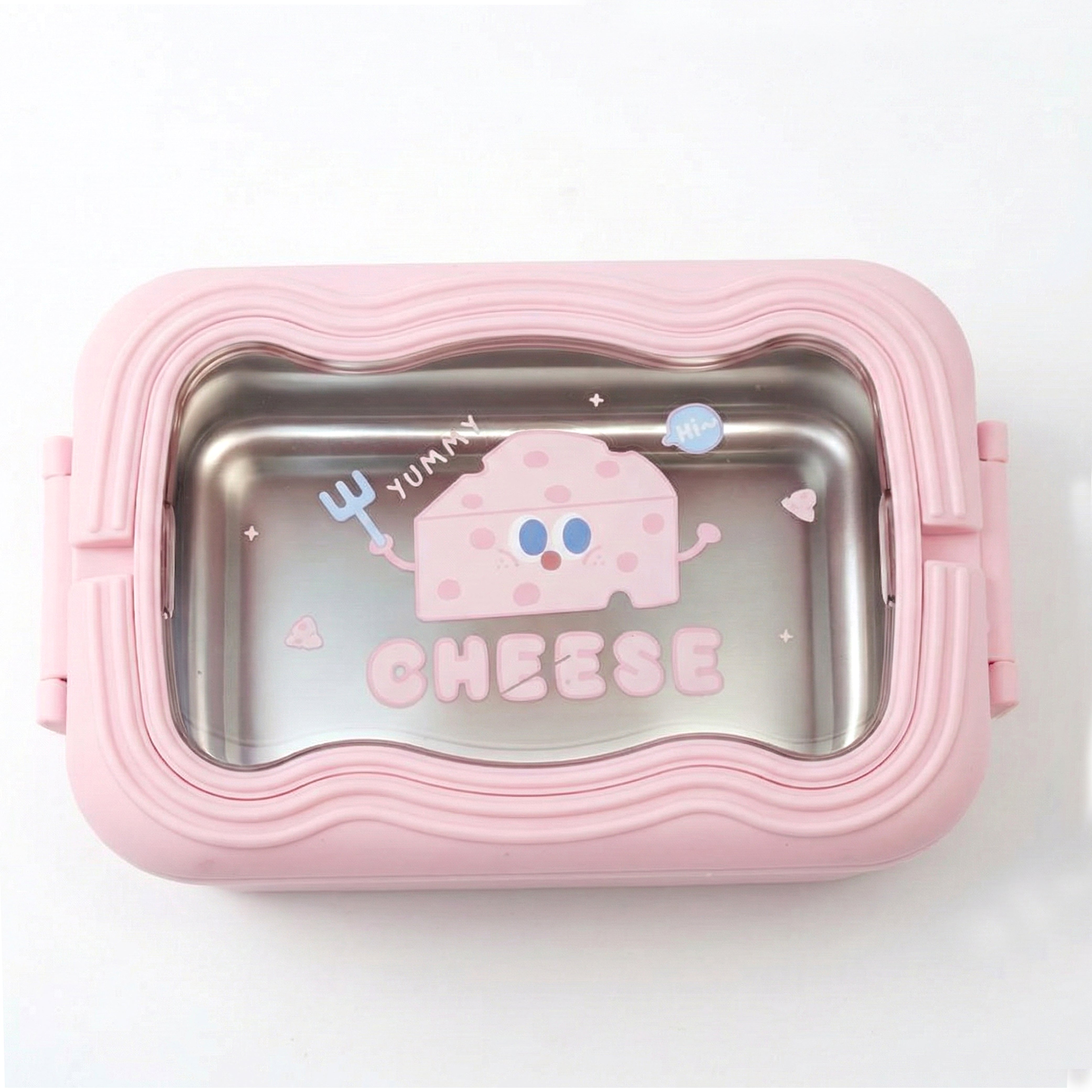 Ajanta BPA-Free Lunch Box with Transparent Lid | 2-Section Food Container with Dual Side Snap Locks