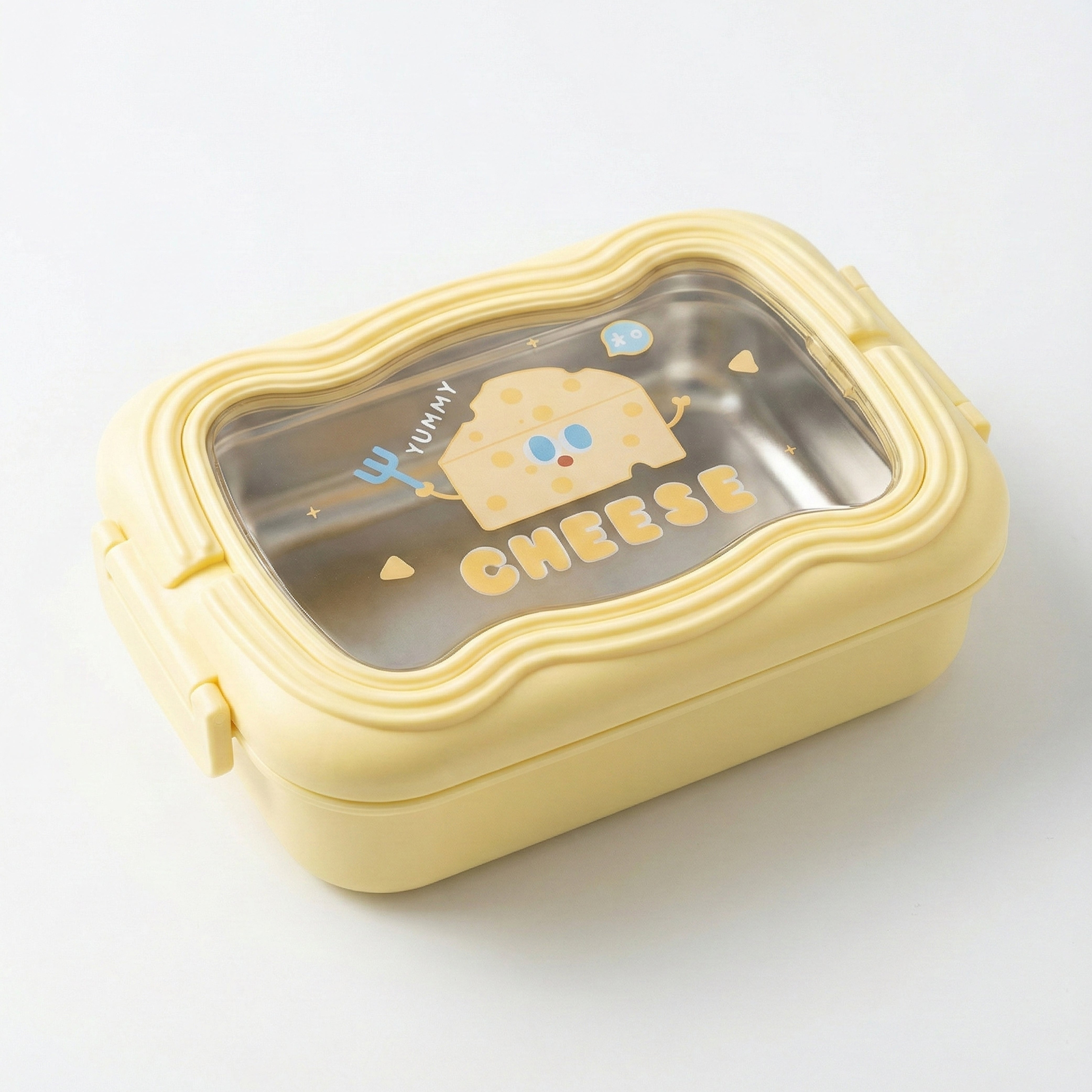 Ajanta BPA-Free Lunch Box with Transparent Lid | 2-Section Food Container with Dual Side Snap Locks