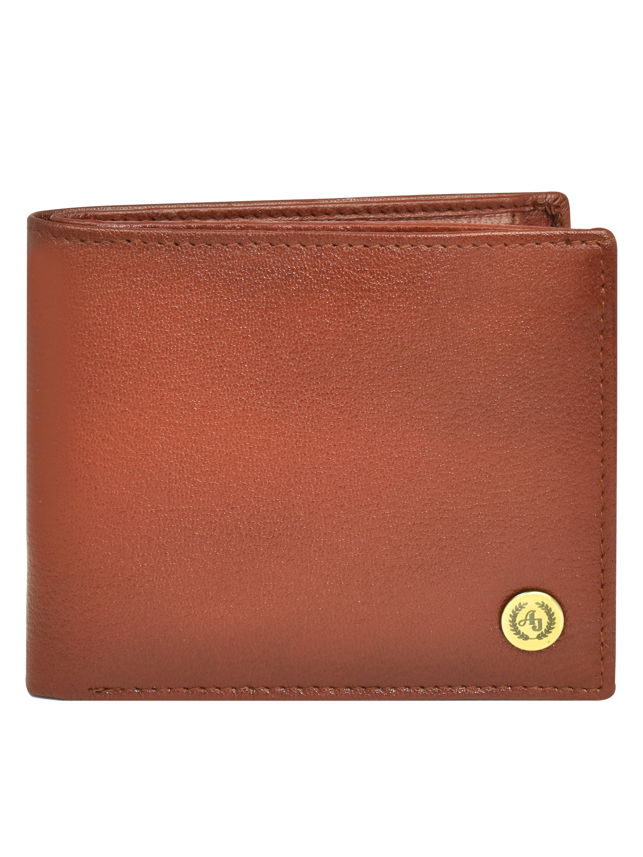 Ajanta Cognac Leather Wallet for Men Classic Bi-Fold with 5 Card Slots