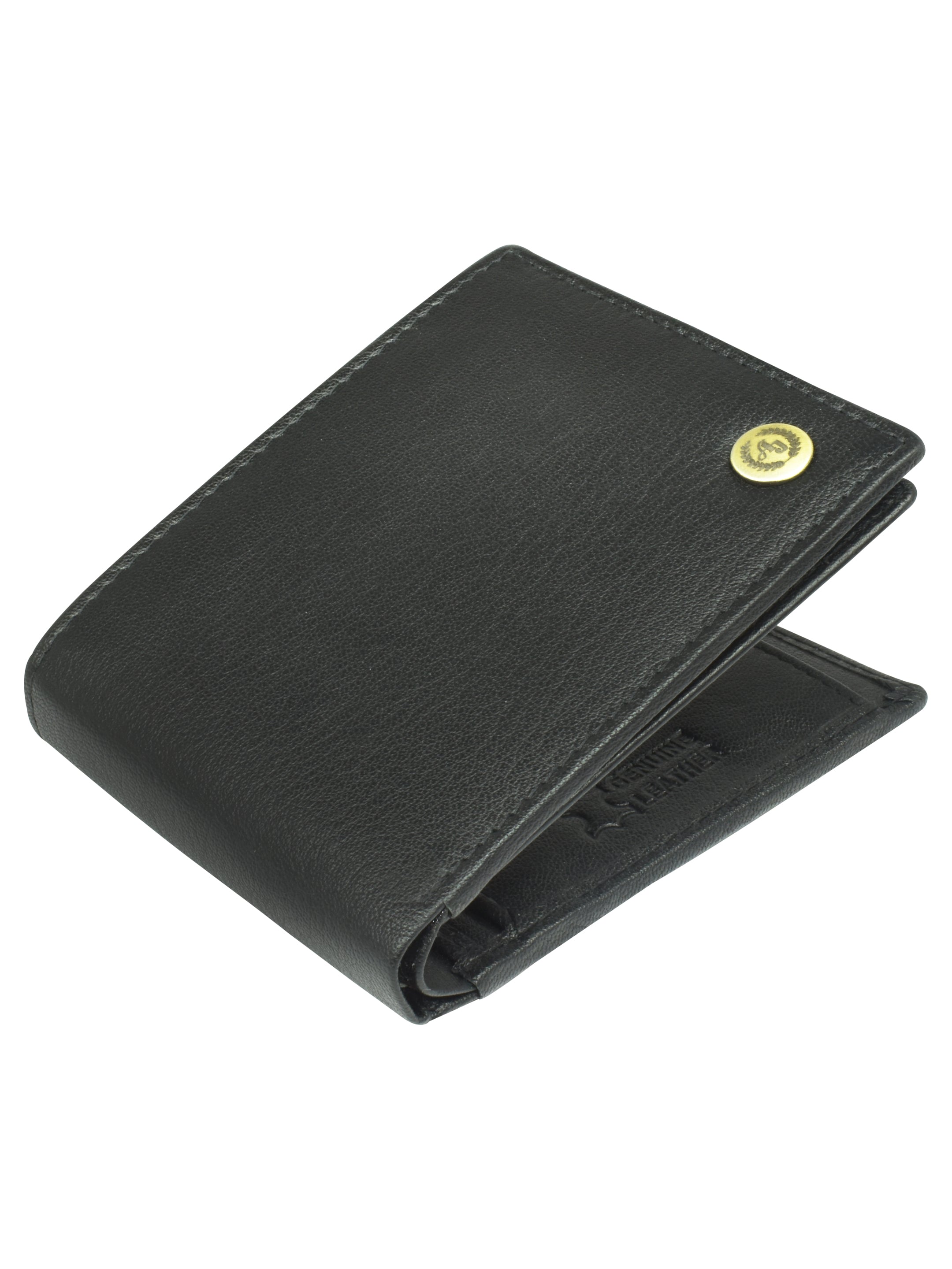 Ajanta Black Leather Wallet for Men Slim Bi-Fold with 7 Card Slots