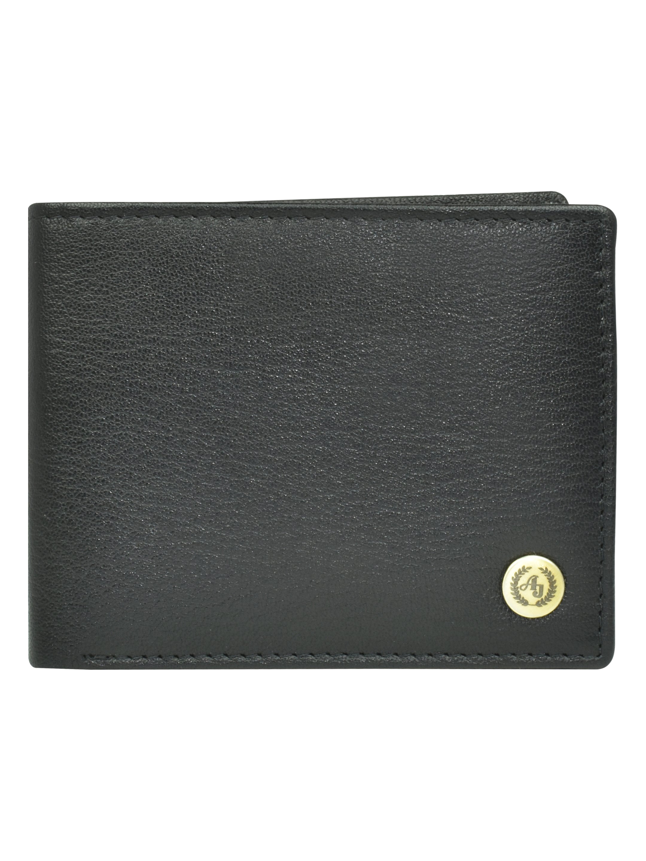Ajanta Black Leather Wallet for Men Slim Bi-Fold with 7 Card Slots