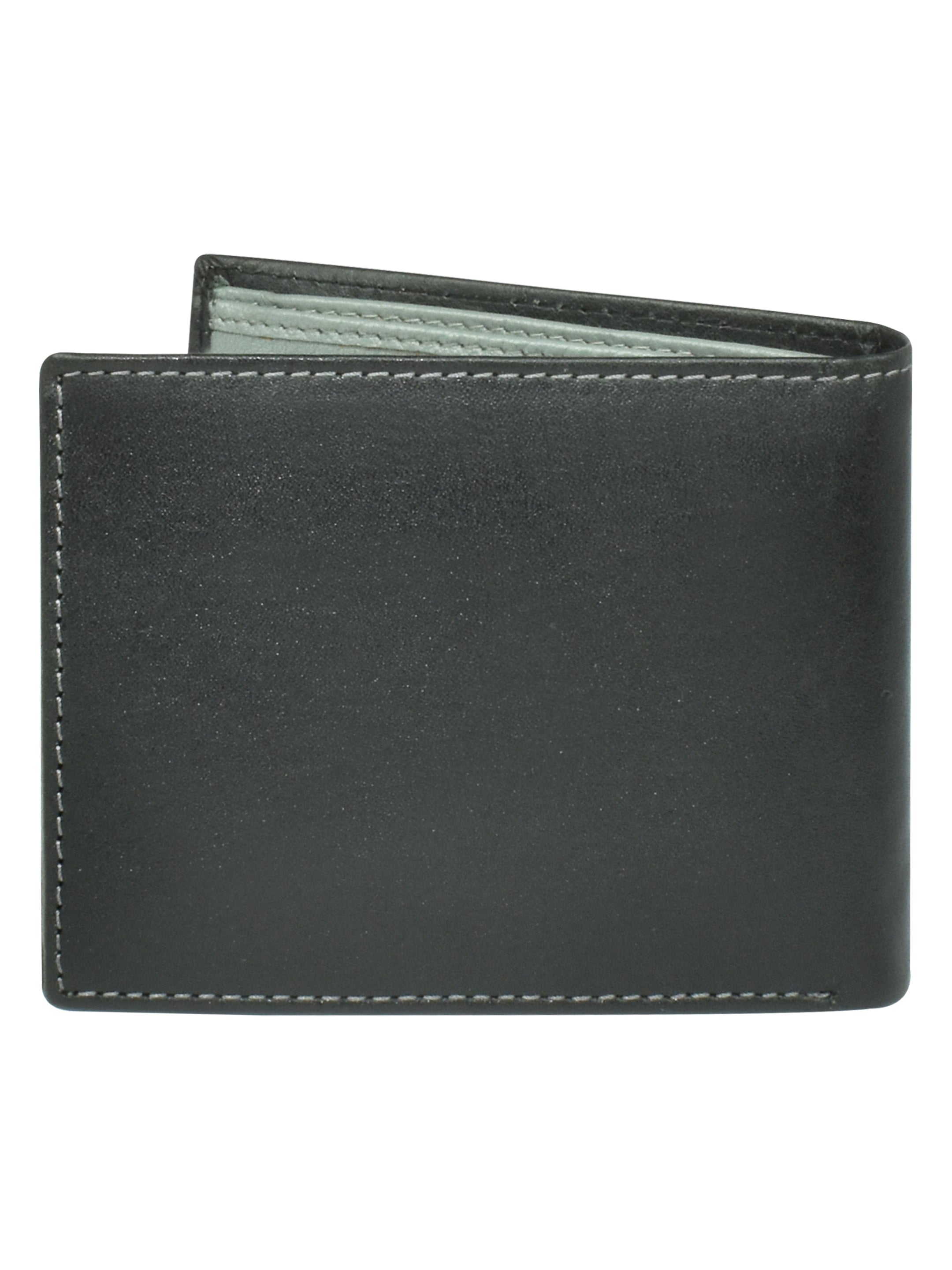 Ajanta Black Leather Wallet for Men Slim Bi-Fold with 3 Card Slots