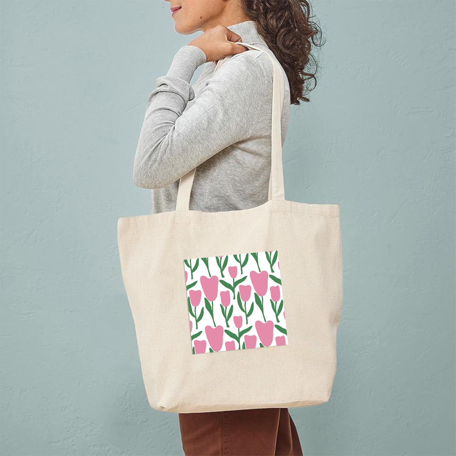 Ajanta Canvas Tote Bag with Zip for Women