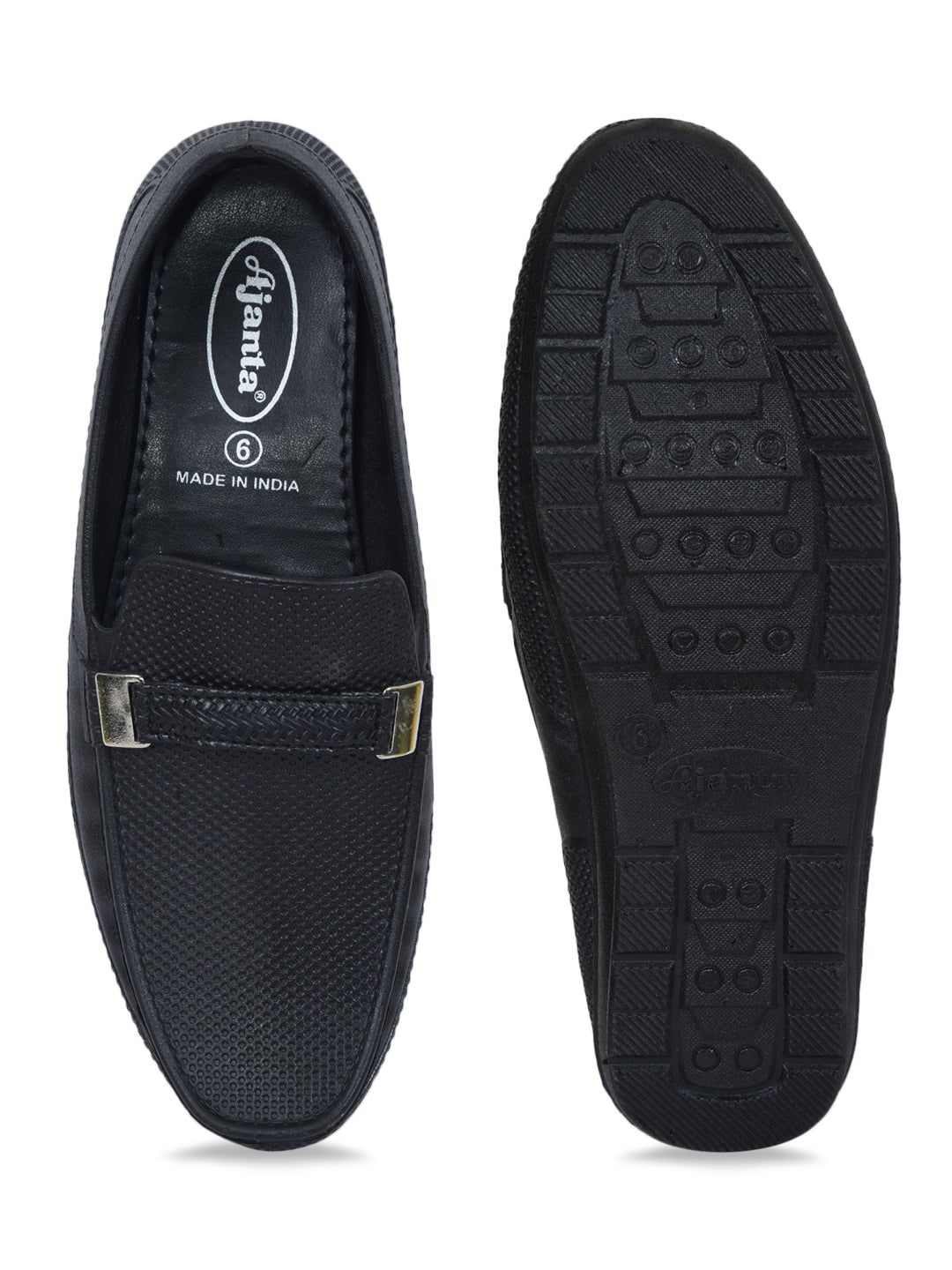 Ajanta Men’s Classic PVC Loafer with Textured Finish & Anti-Slip Flexible Sole