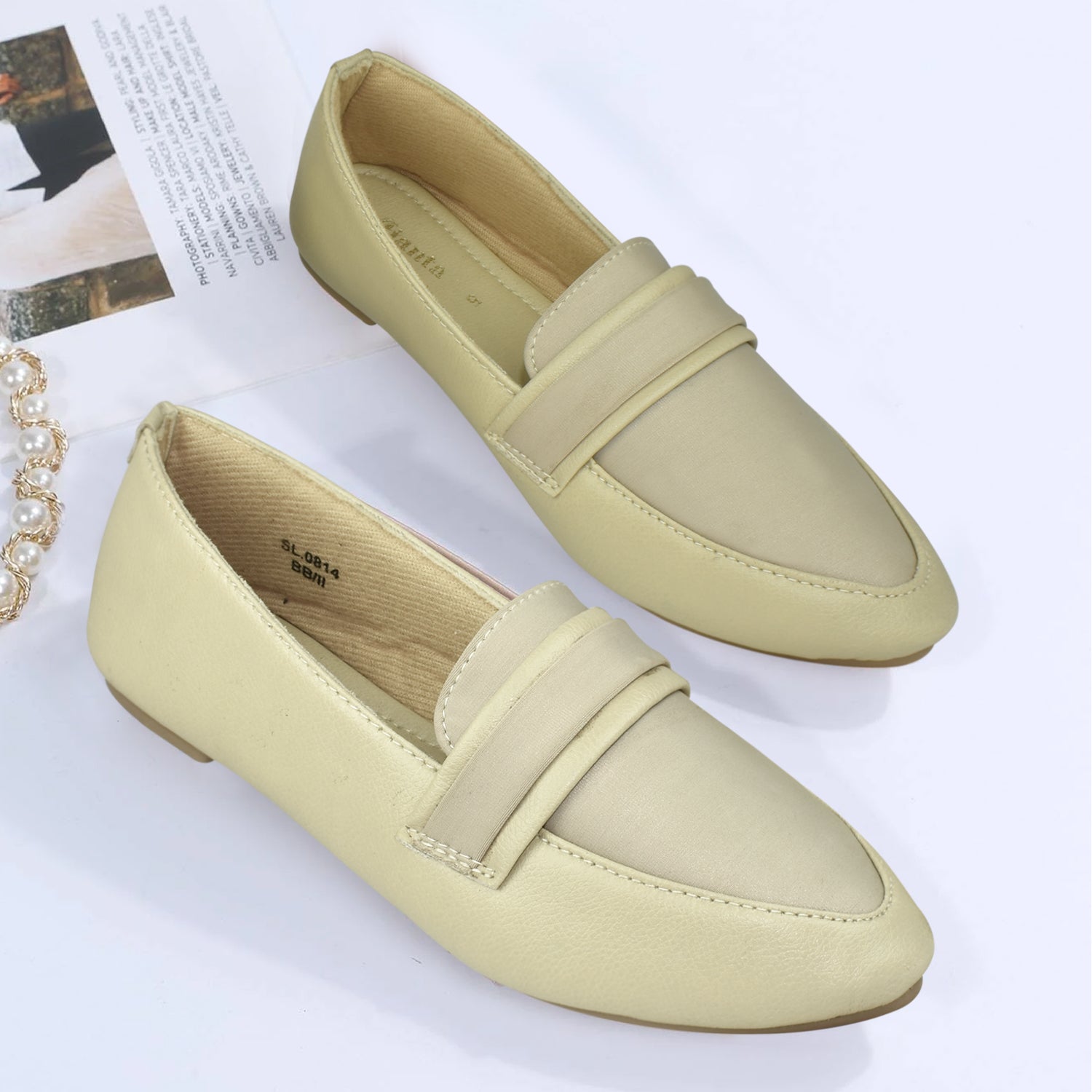 AJANTA Slip-on Loafers for Women | Comfortable & Stylish Block Heel | Fashion Moccasins | Perfect for Casual, Formal Shoe SL0814