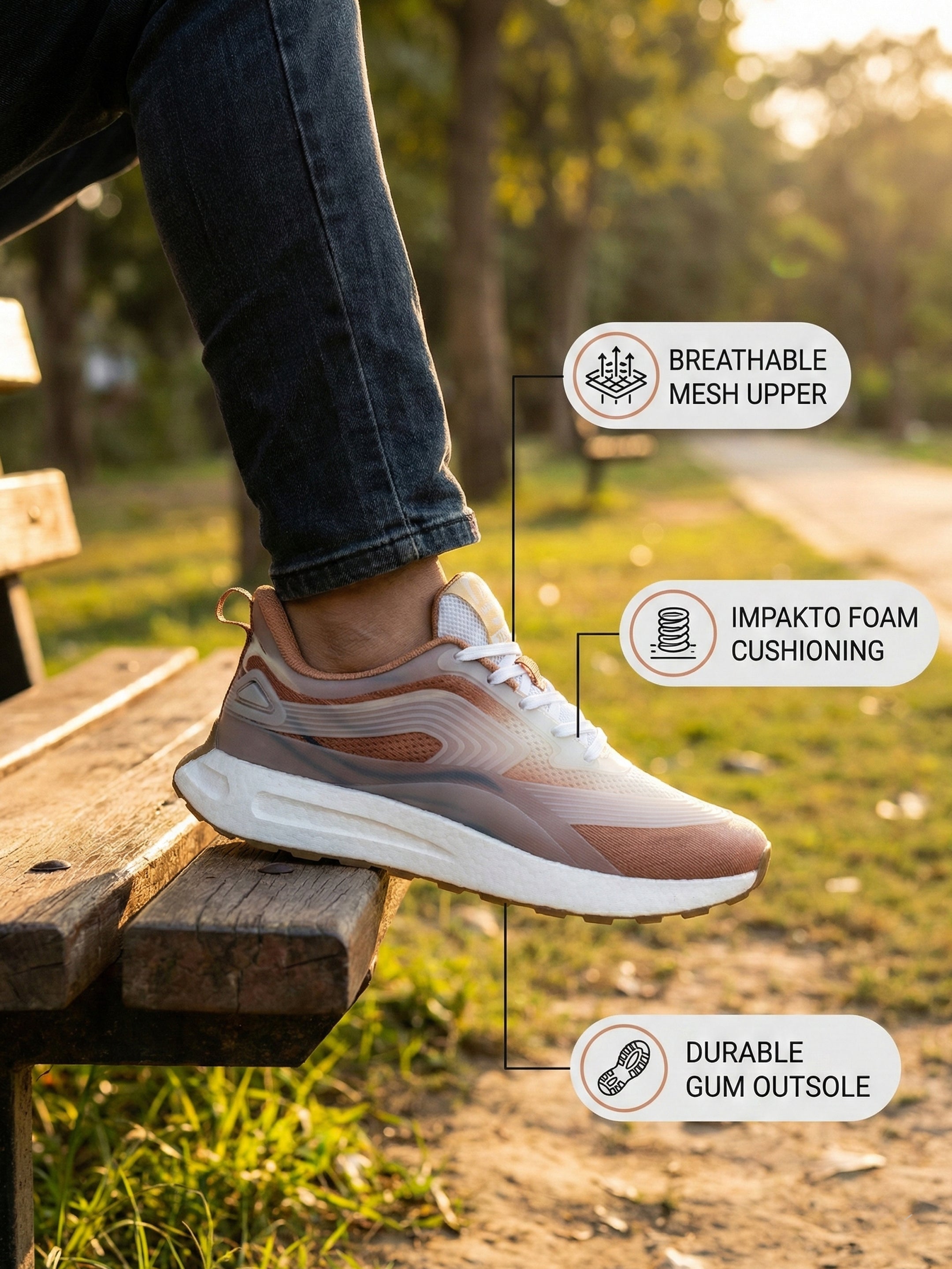 Impakto by Ajanta Men’s Sports Shoes – Flyknit Upper Lace-Up Running Shoe