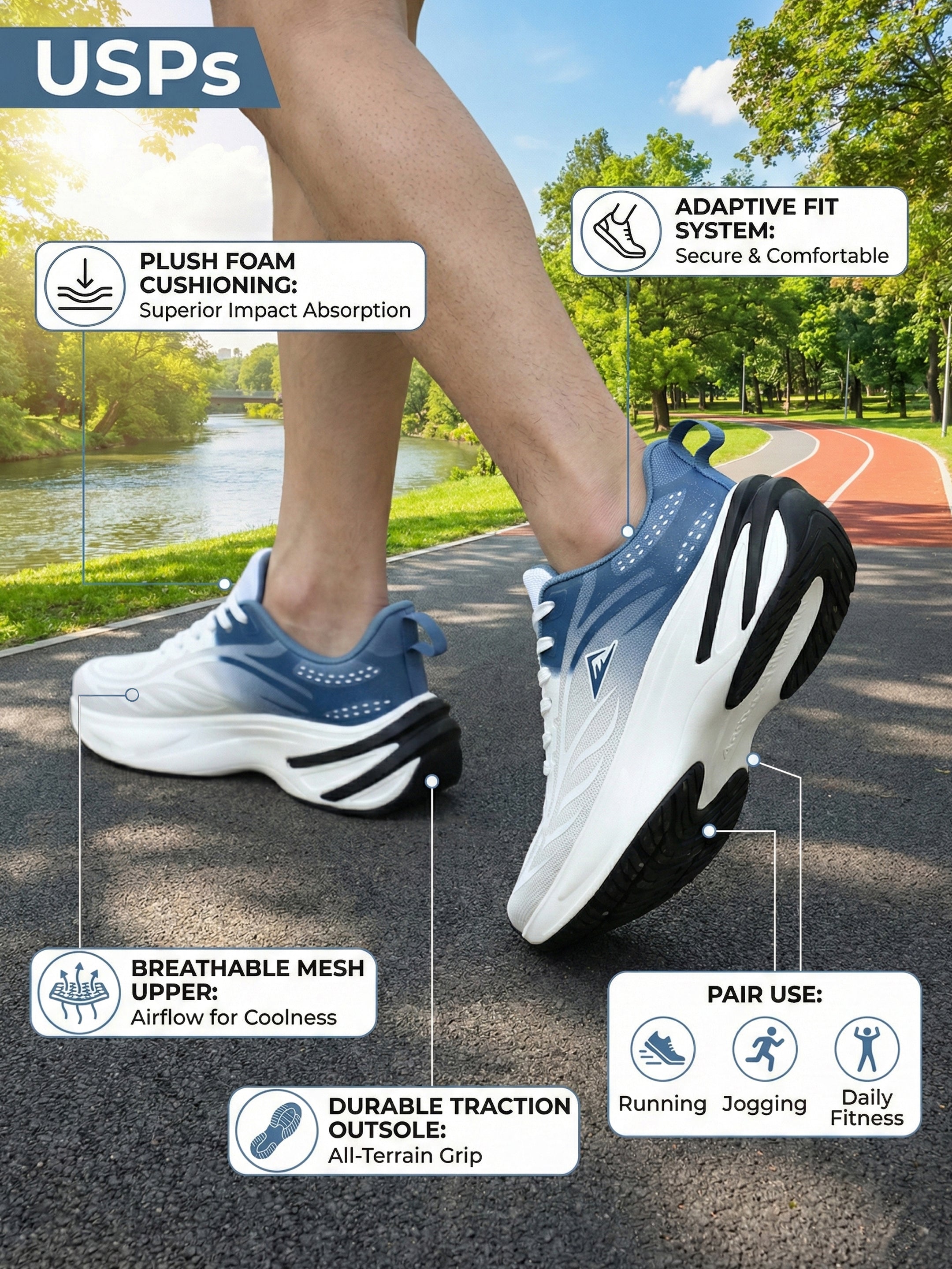 Ajanta Men’s Lace-Up Sports Shoes