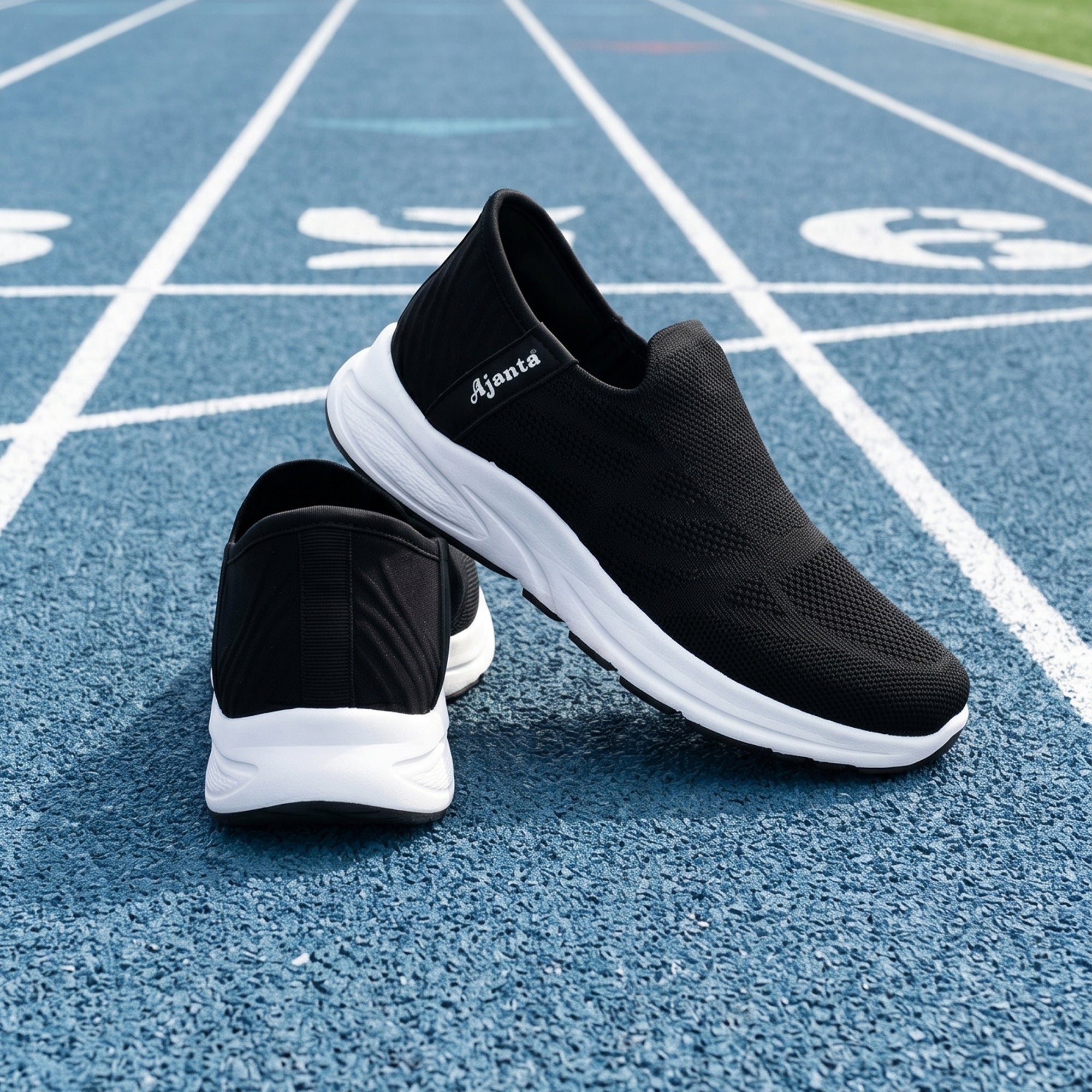 AJANTA Hands-Free Slip On Shoes for Women | Walking Shoes for Women | Sports Shoes | Lightweight Breathable Running Sneakers | Memory Foam Cushion | Gym, Office, Travel, Casual Shoes Black