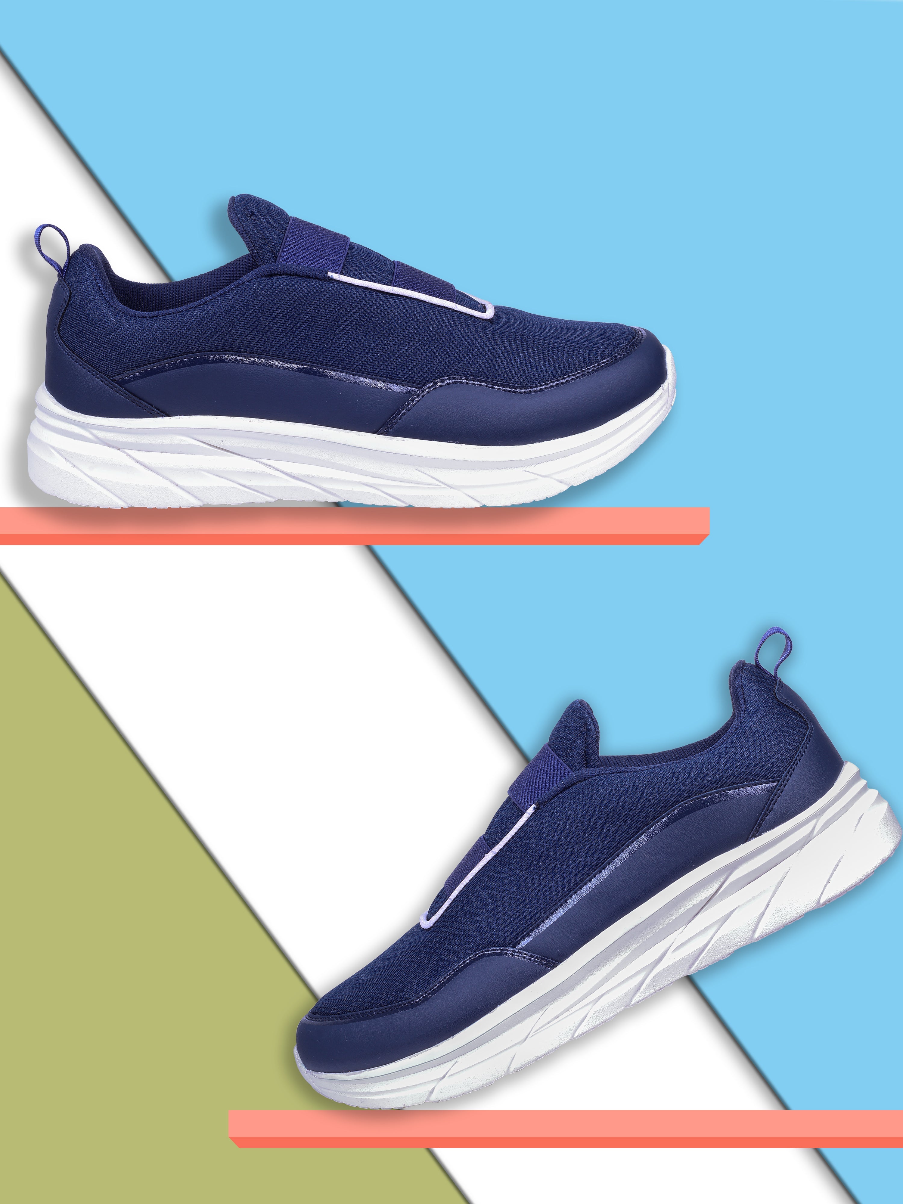 Impakto ZeroDrag Men's Navy Blue Walking Shoes - AS3308