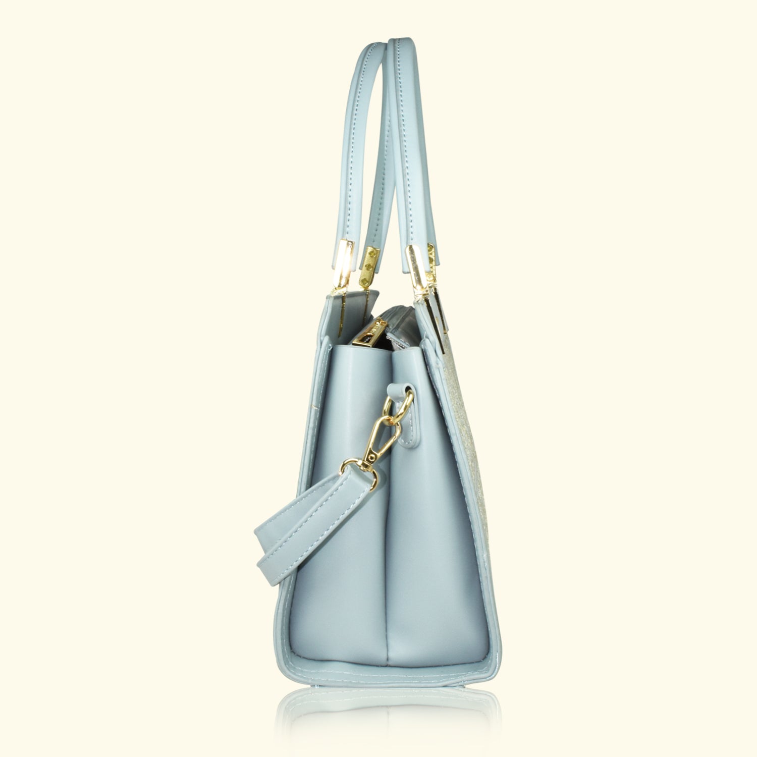 QIARRA by Ajanta Blue Synthetic Handbag for Women | 2 Compartments | Detachable Sling Strap | Stylish Daily Use Bag-VB8018