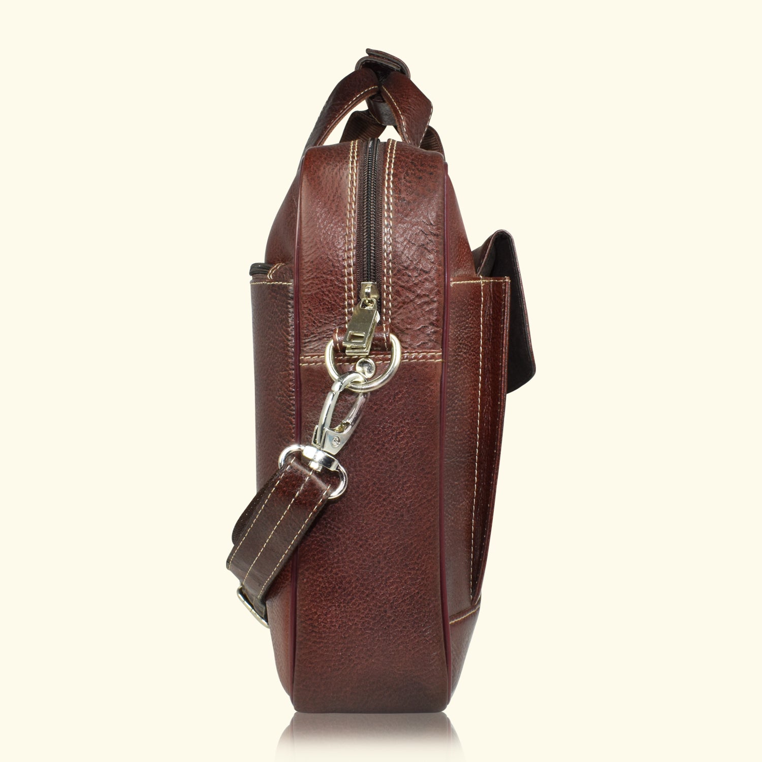 AJANTA 15.8-Inch Premium Leather Laptop Messenger Bag, Durable Office Briefcase with Adjustable Shoulder Strap for Men JB5002