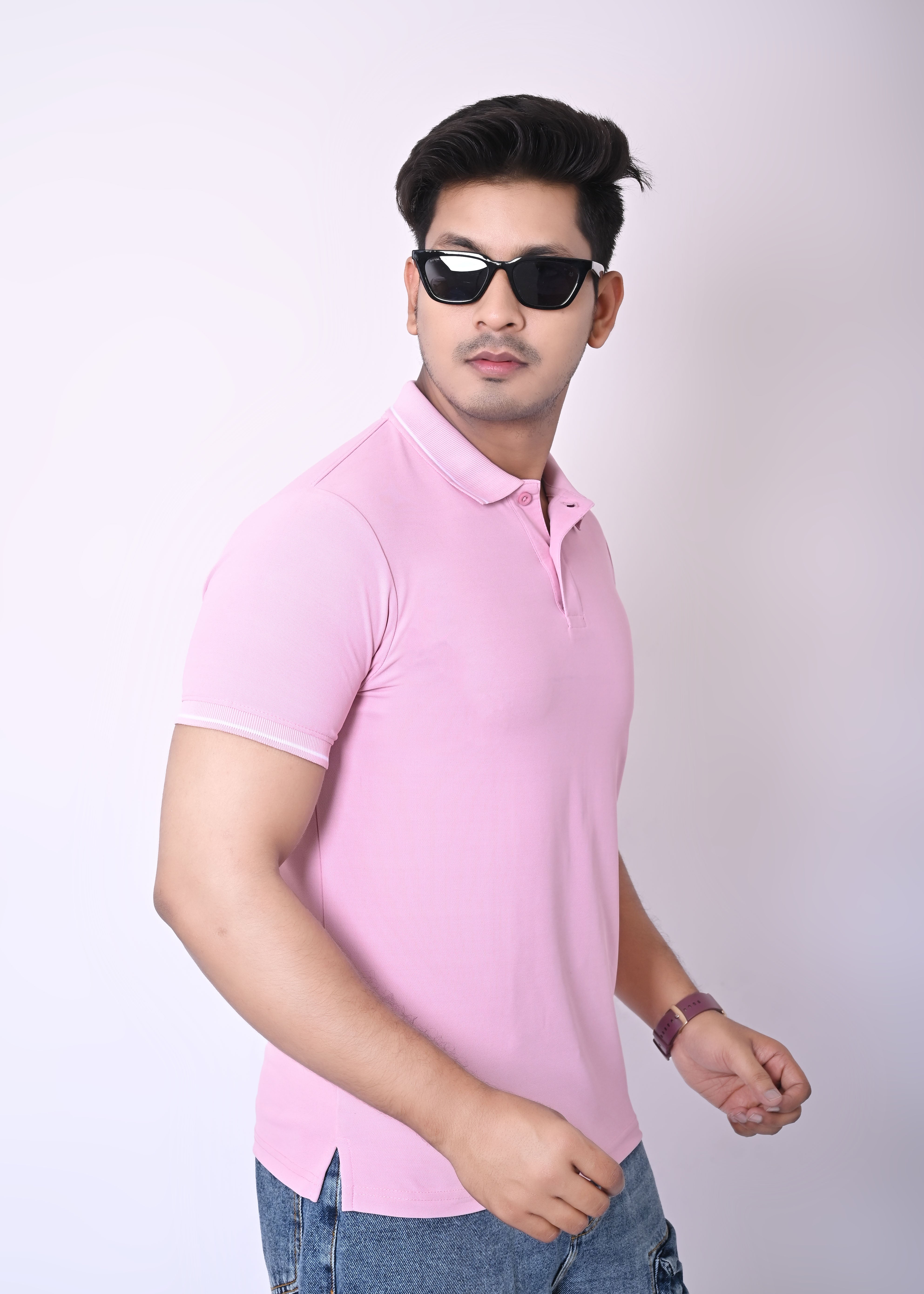 Imperio Men Solid Polo Neck Polyester Pink T-Shirt TC5005 – Ajanta